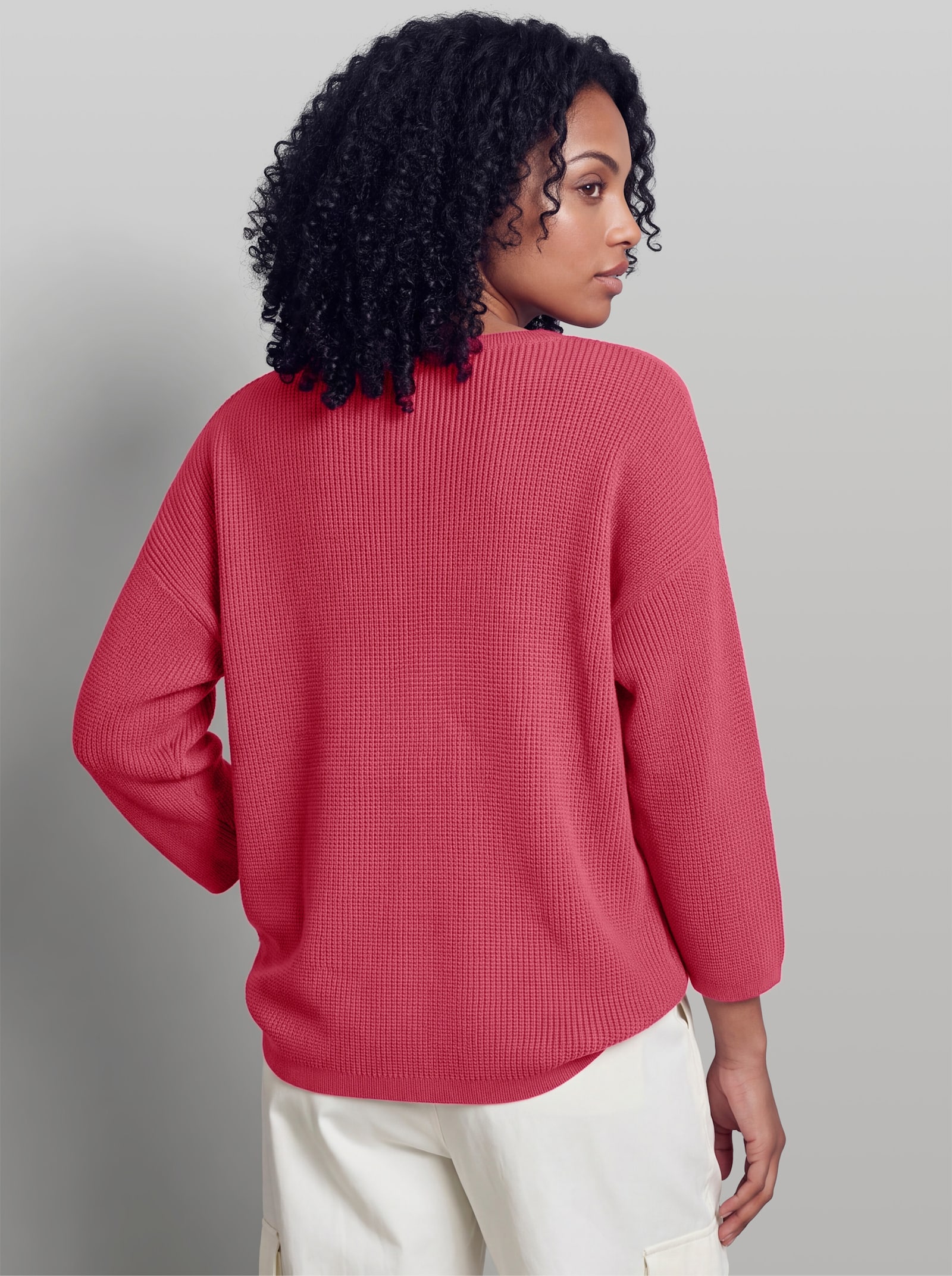 heine 3/4-Arm-Pullover mit Rippenbündchen - fuchsia