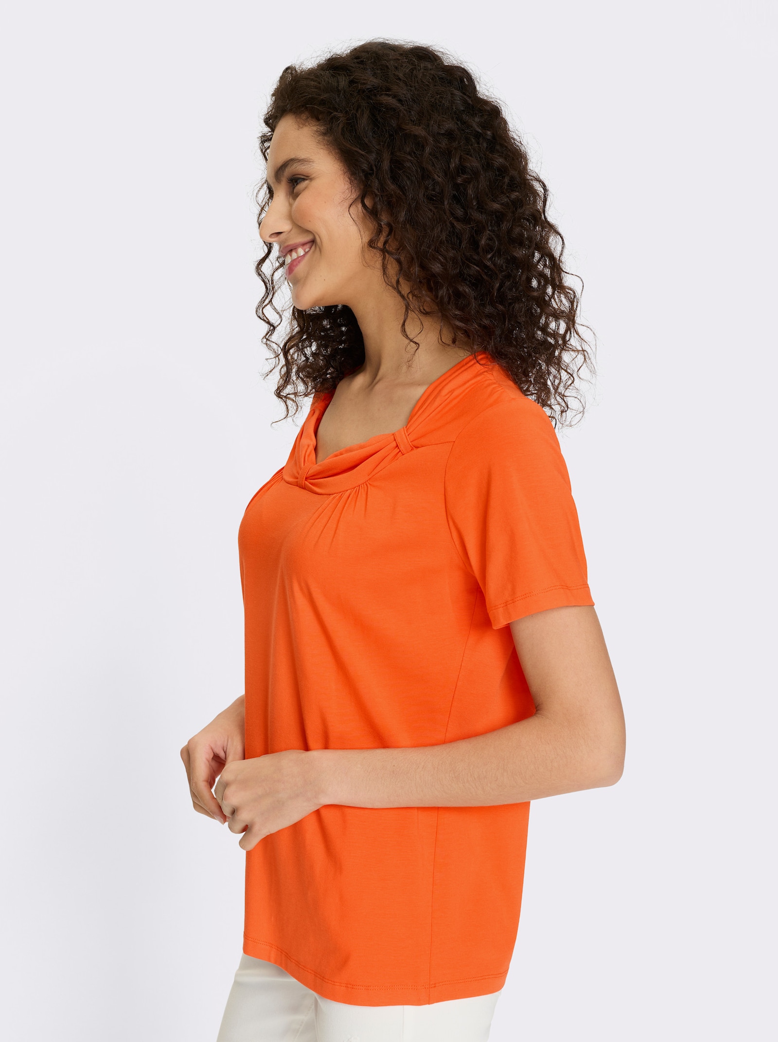 heine Shirt mit Raff-Details - orange