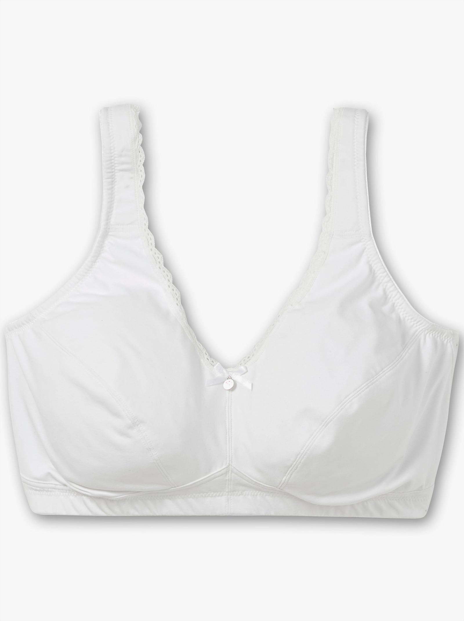 sheego BH ohne Bügel im Doppelpack - anthrazit + weiß