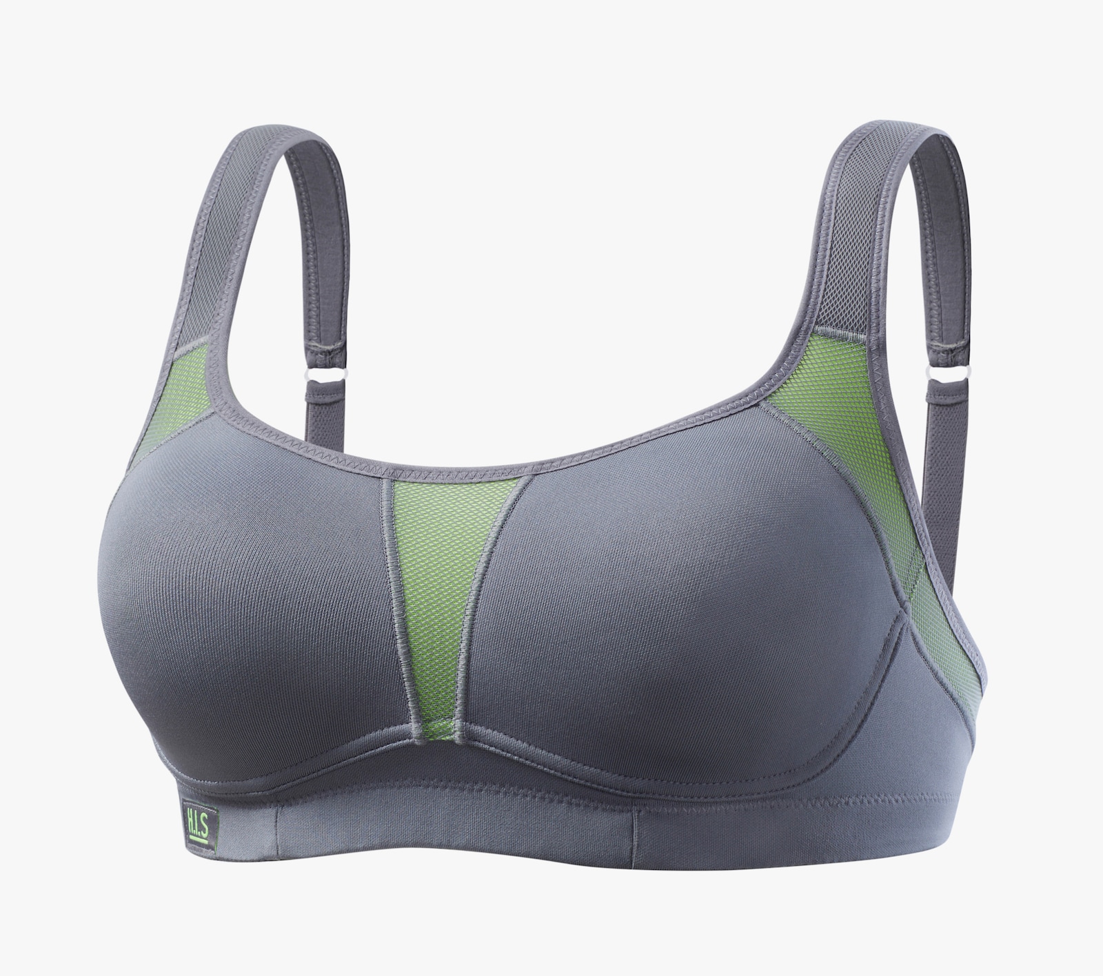 H.I.S Sport-BH - grau-neon-grün