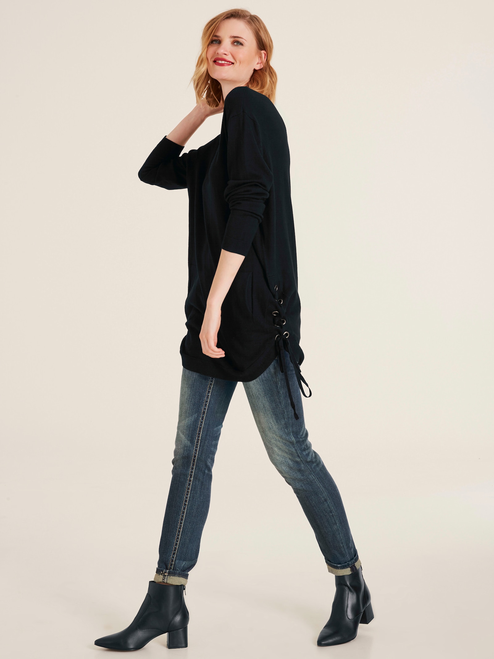 heine Longpullover im Oversized-Style - schwarz
