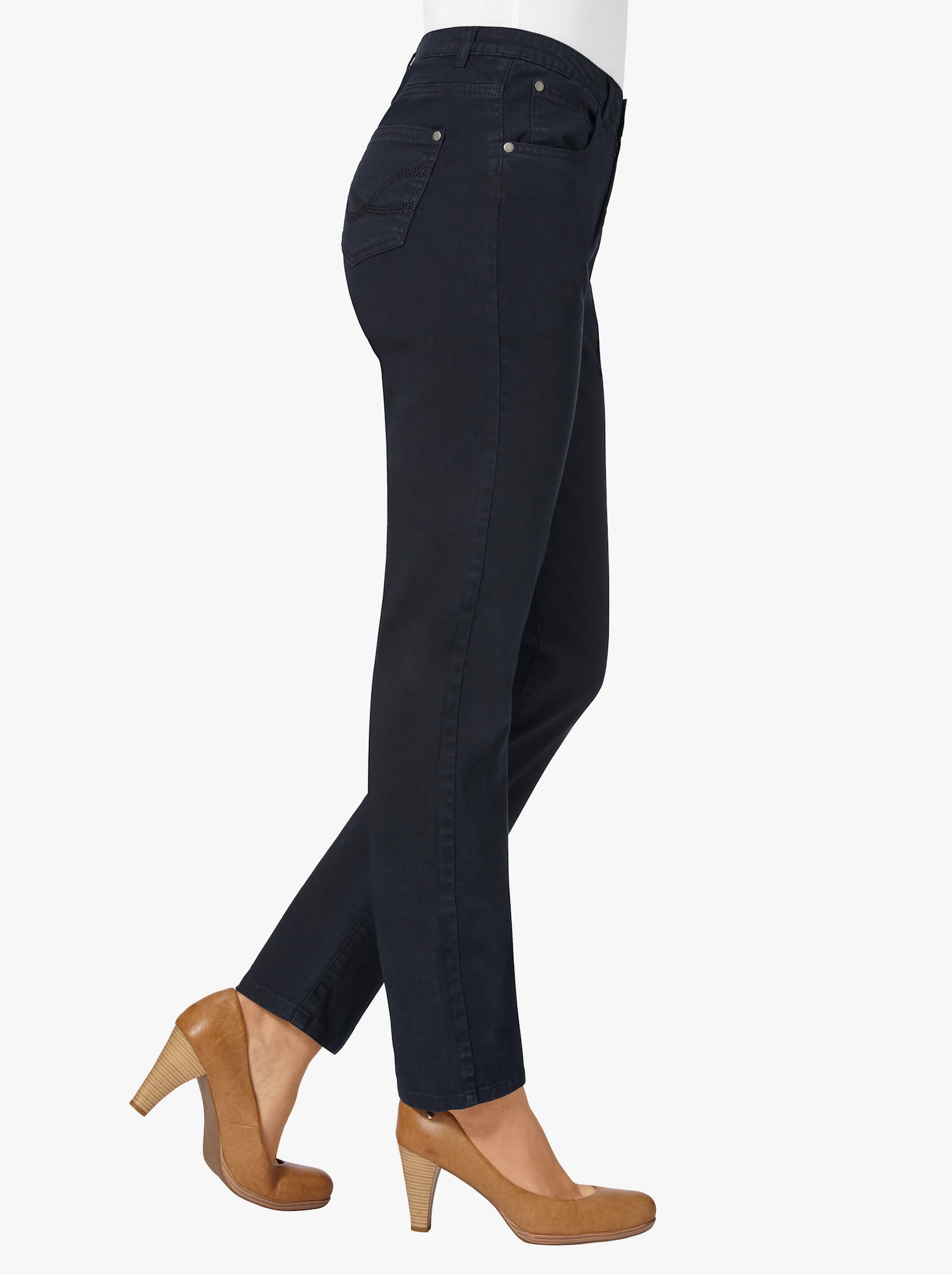 5-Pocket-Jeans mit bestickten Gesäßtaschen - marine