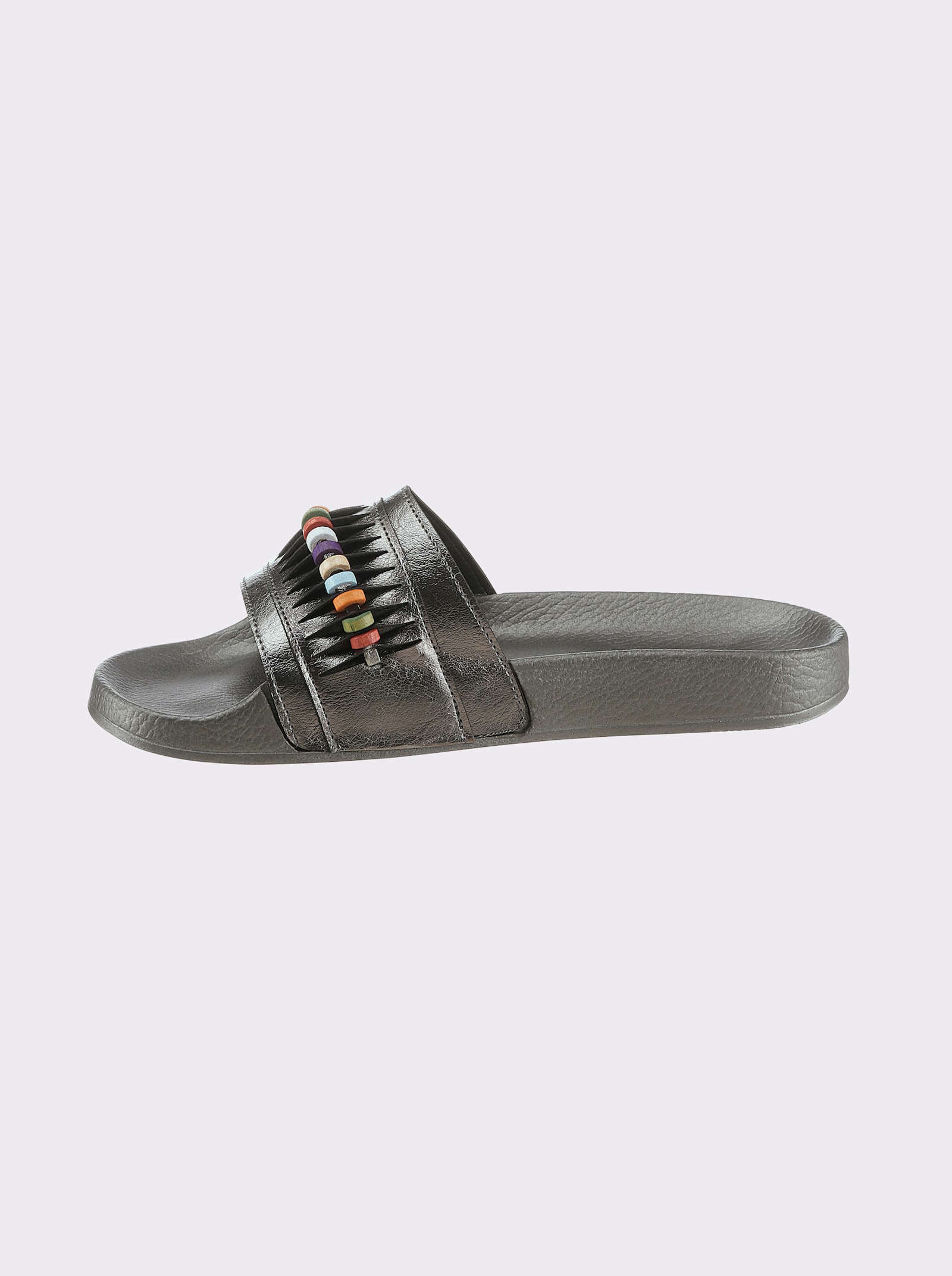airsoft modern+ Slipper met meerkleurige applicatie - zilverkleur