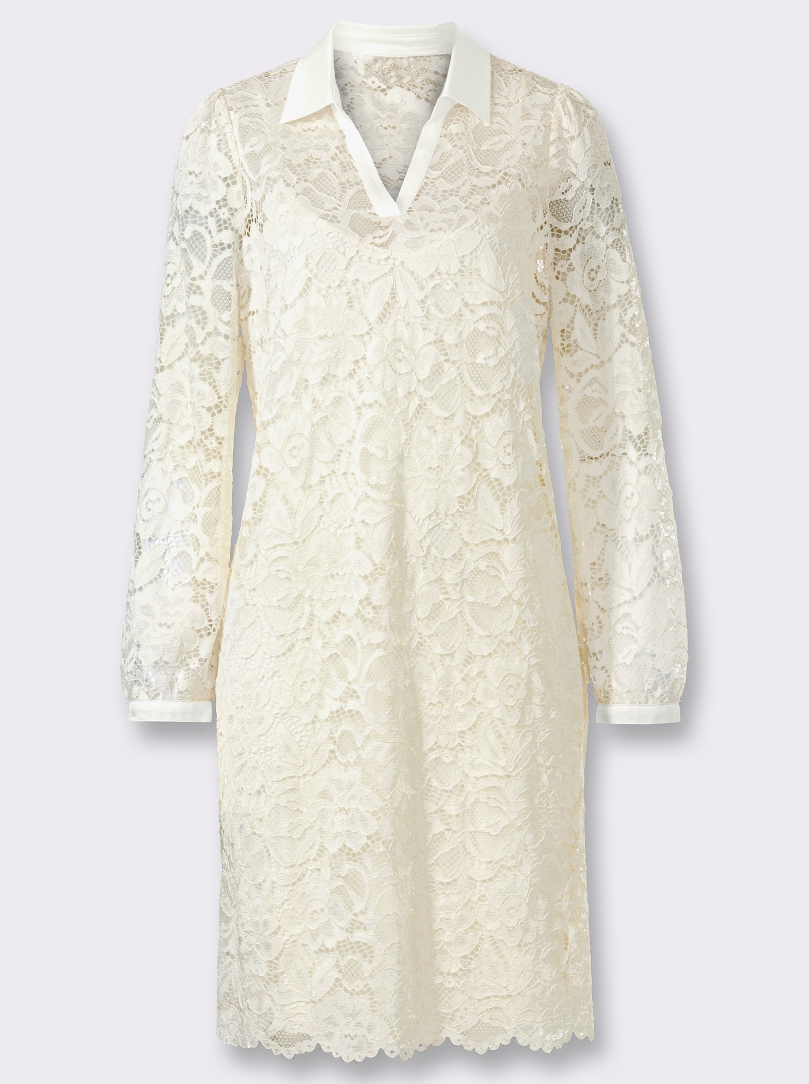 heine Spitzenkleid mit Unterkleid - ecru