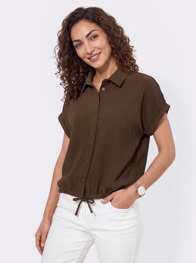 Shirtjacke in Oversize-Form - schoko
