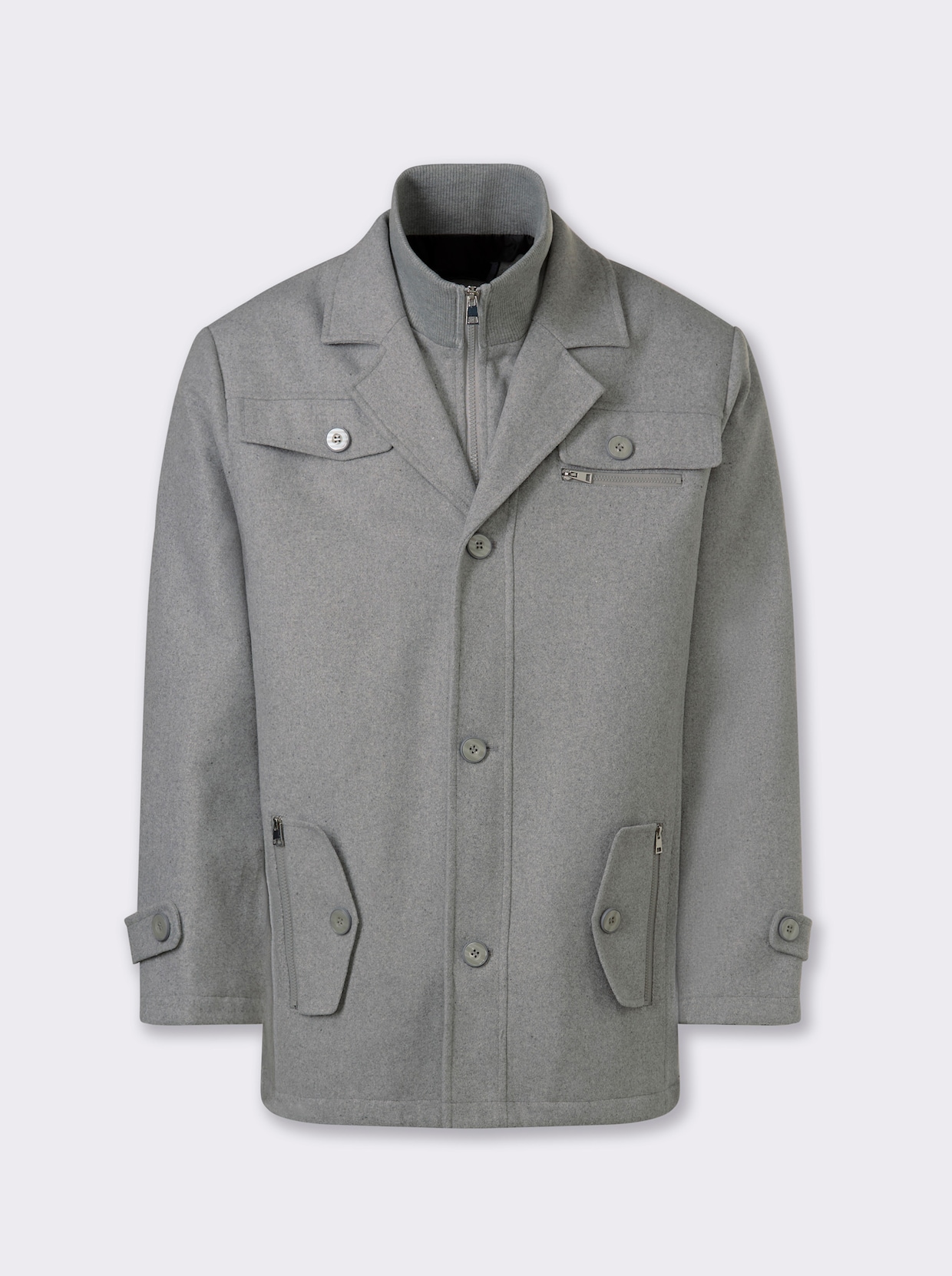 Marco Donati Longjacke - steingrau-meliert