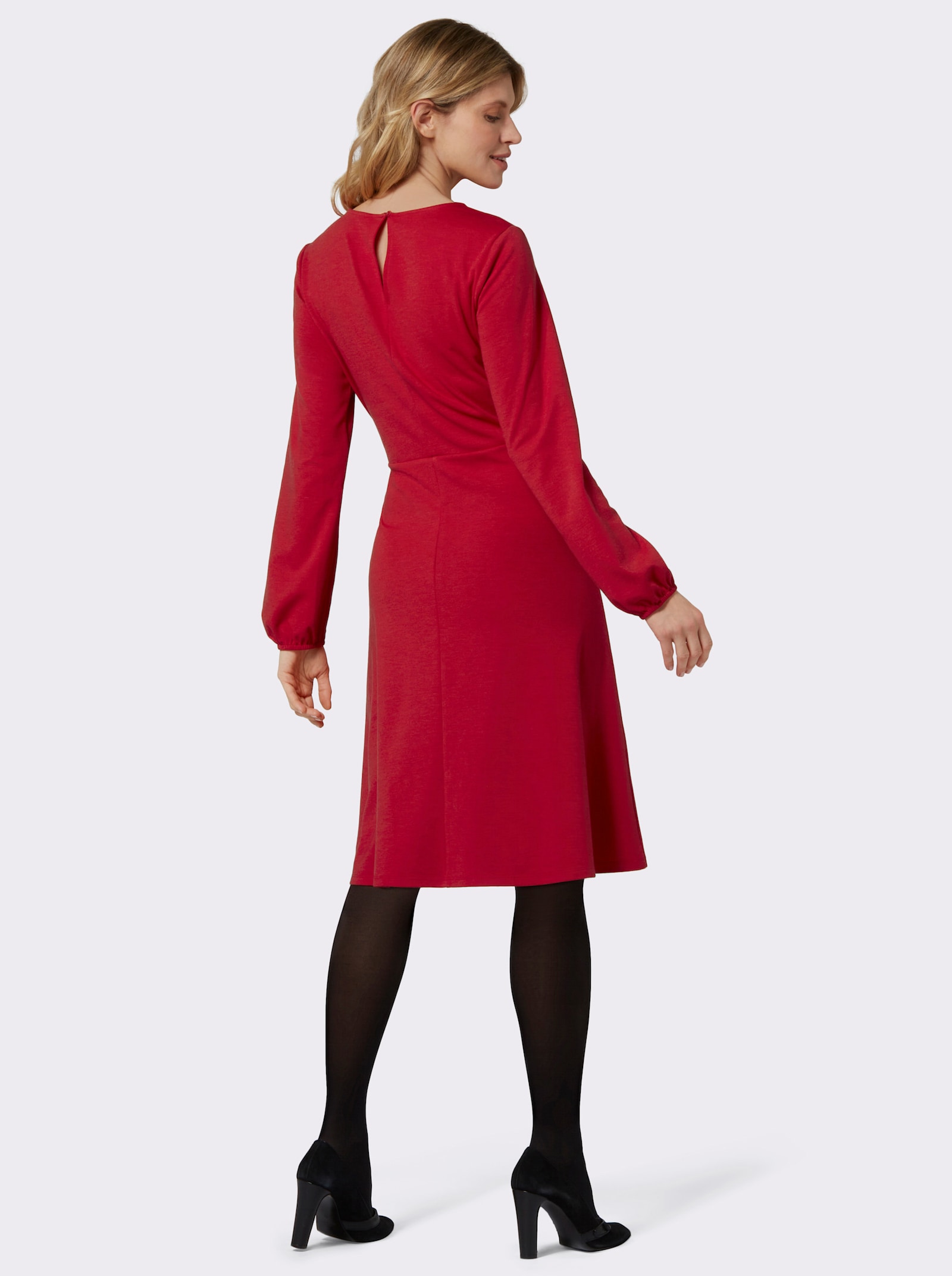 Jerseyjurk met elastische boordjes - rood