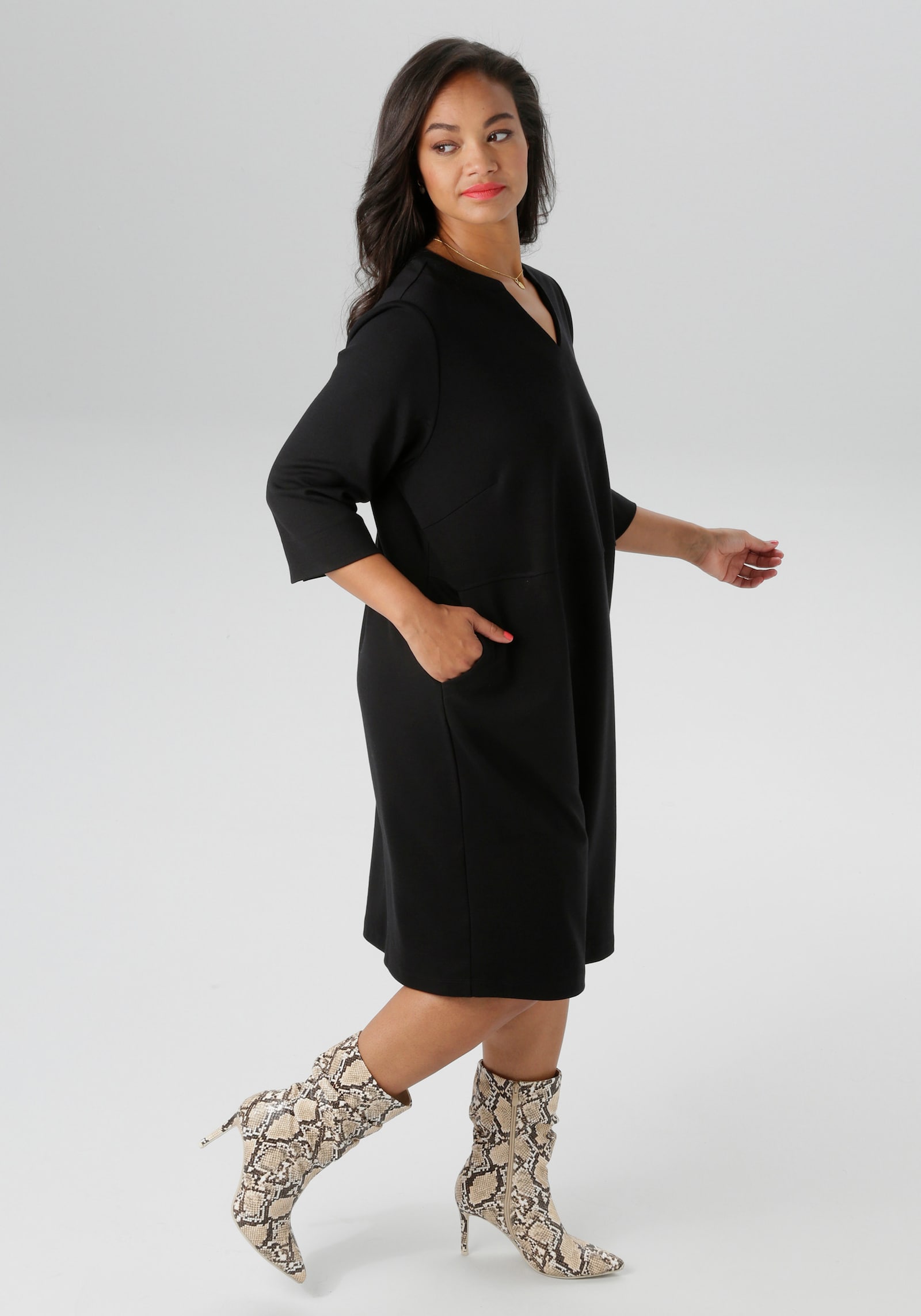 Aniston PLUS Jerseykleid - schwarz