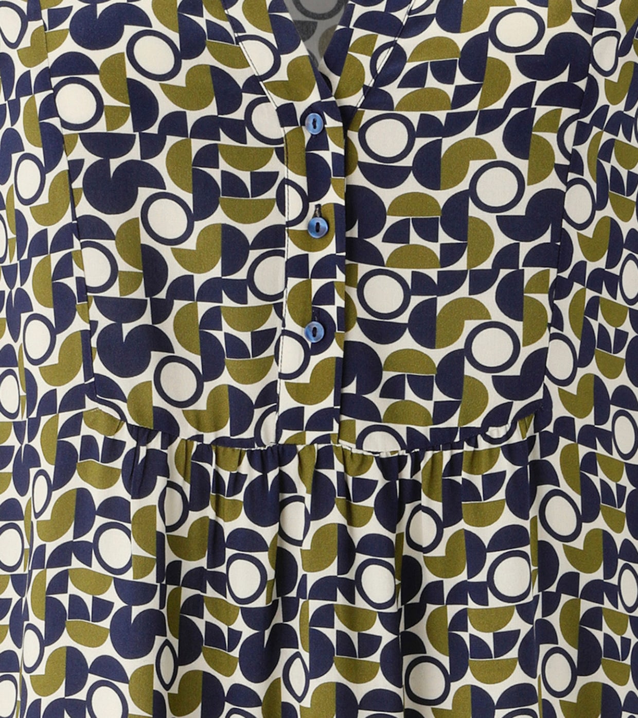 Aniston PLUS Sommerkleid - weiß-olive-blau