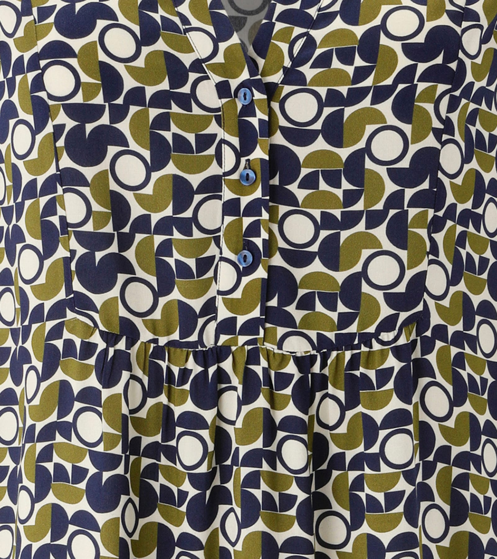 Aniston PLUS Sommerkleid - weiß-olive-blau