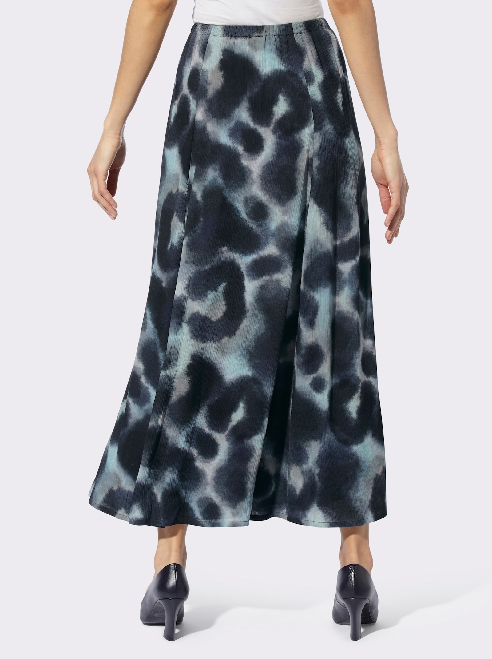 heine Geweven rok in crash-kwaliteit - marine/kalkmint bedrukt