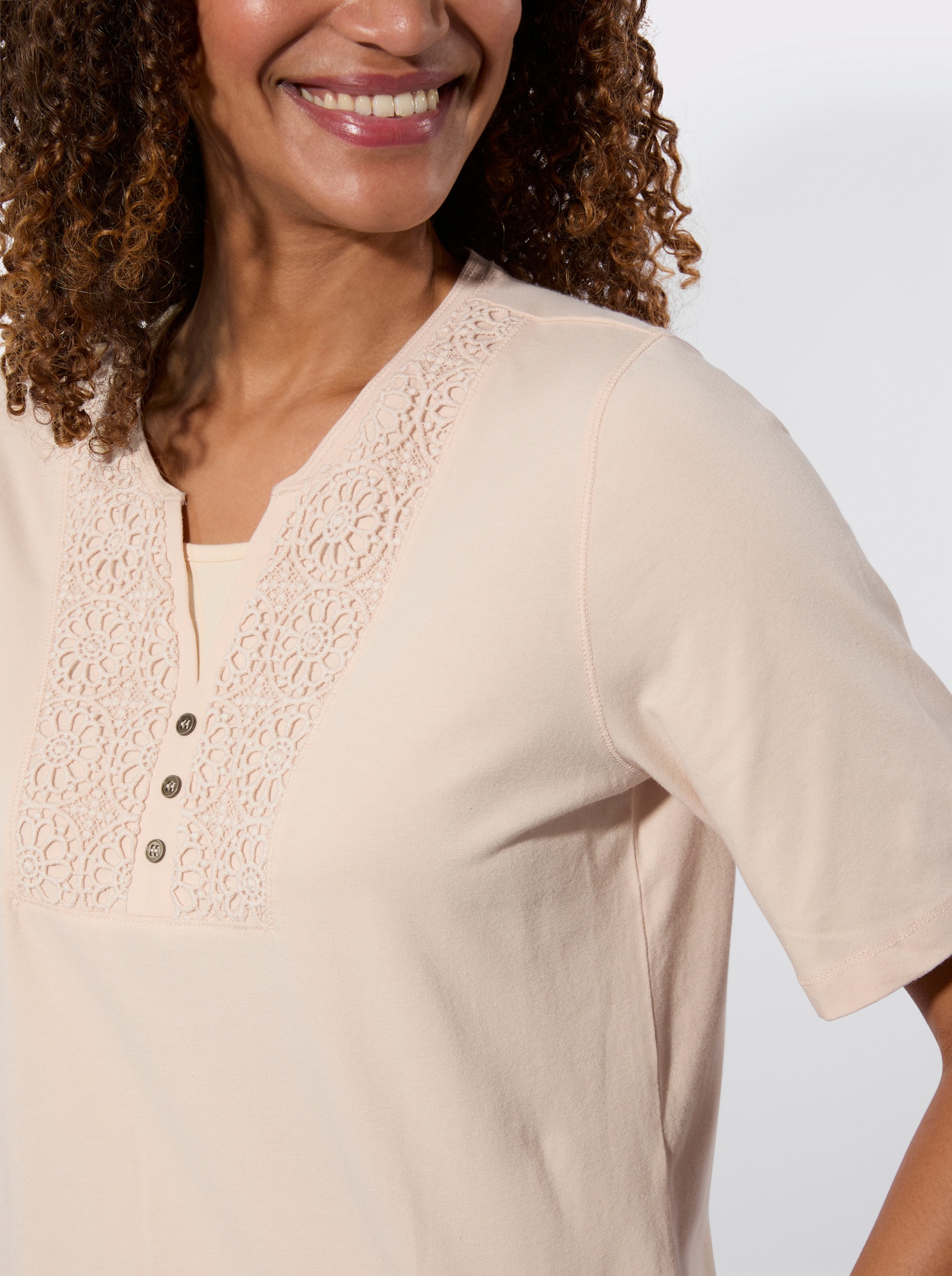 Spitzenshirt - elfenbein