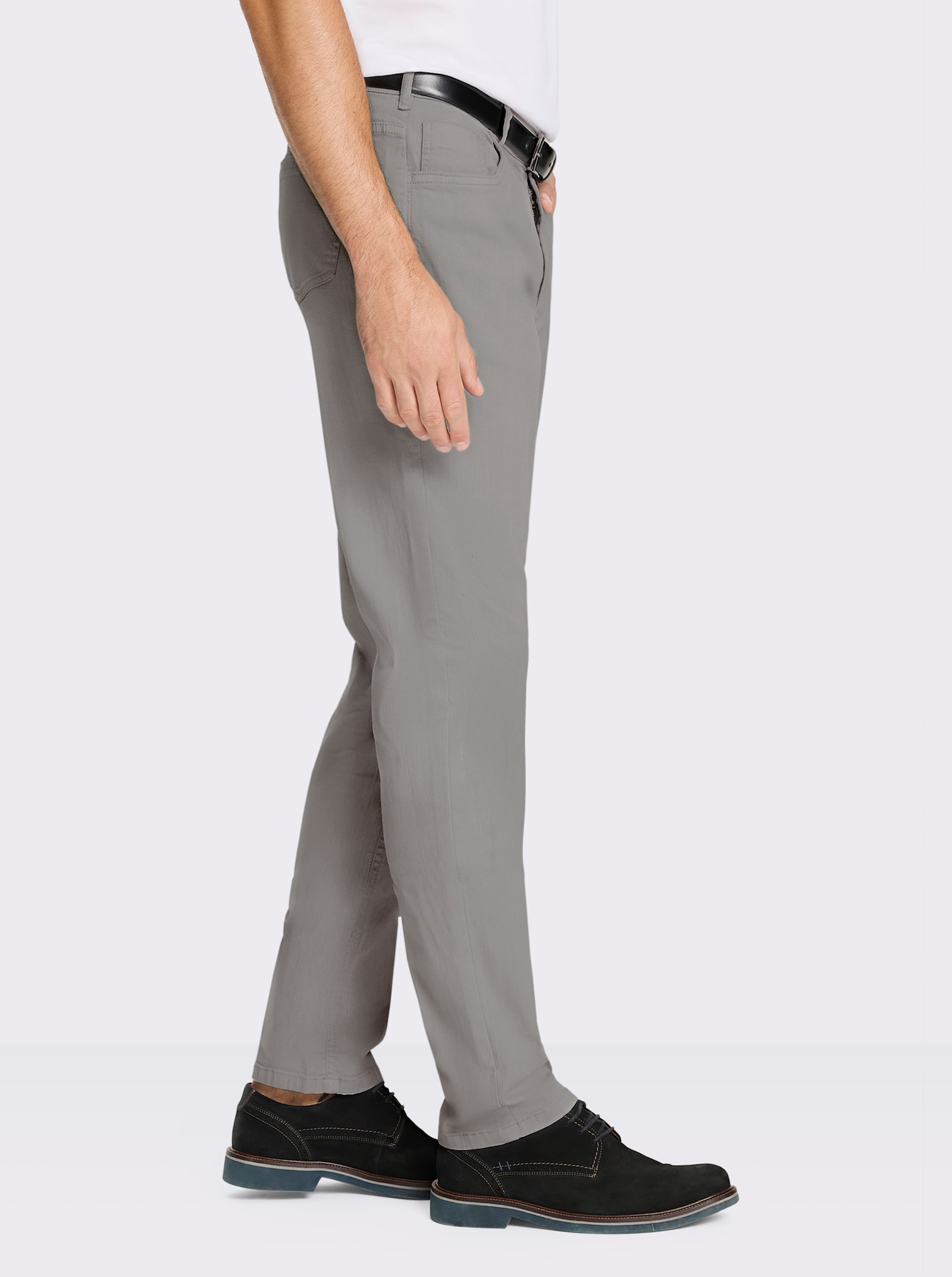 Marco Donati 5-pocketsbroek met minimalistische print op de zoom - steengrijs