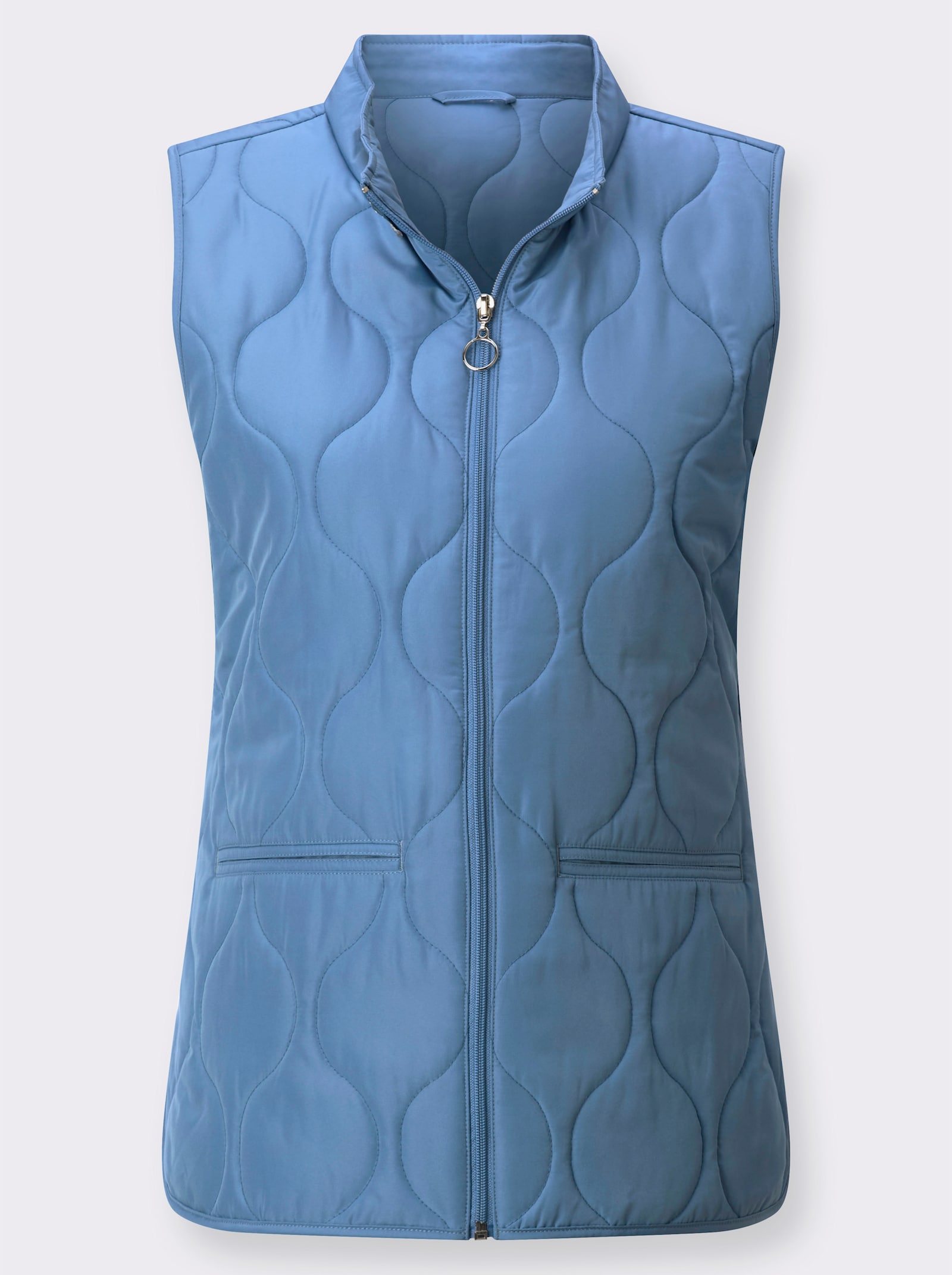 Steppweste wellenförmige Steppung - mittelblau