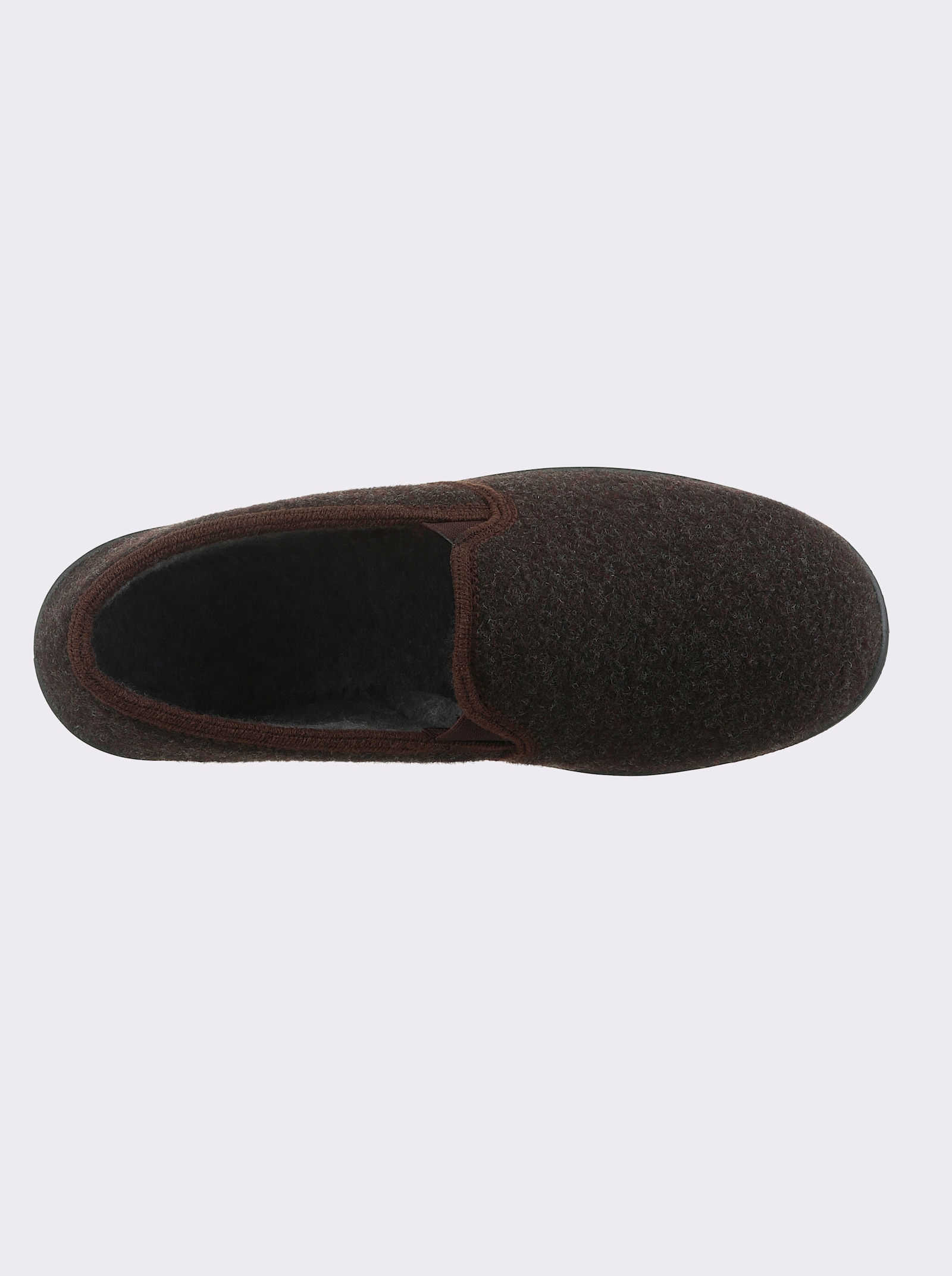 Hausschuh aus Textil, ungefüttert - schoko