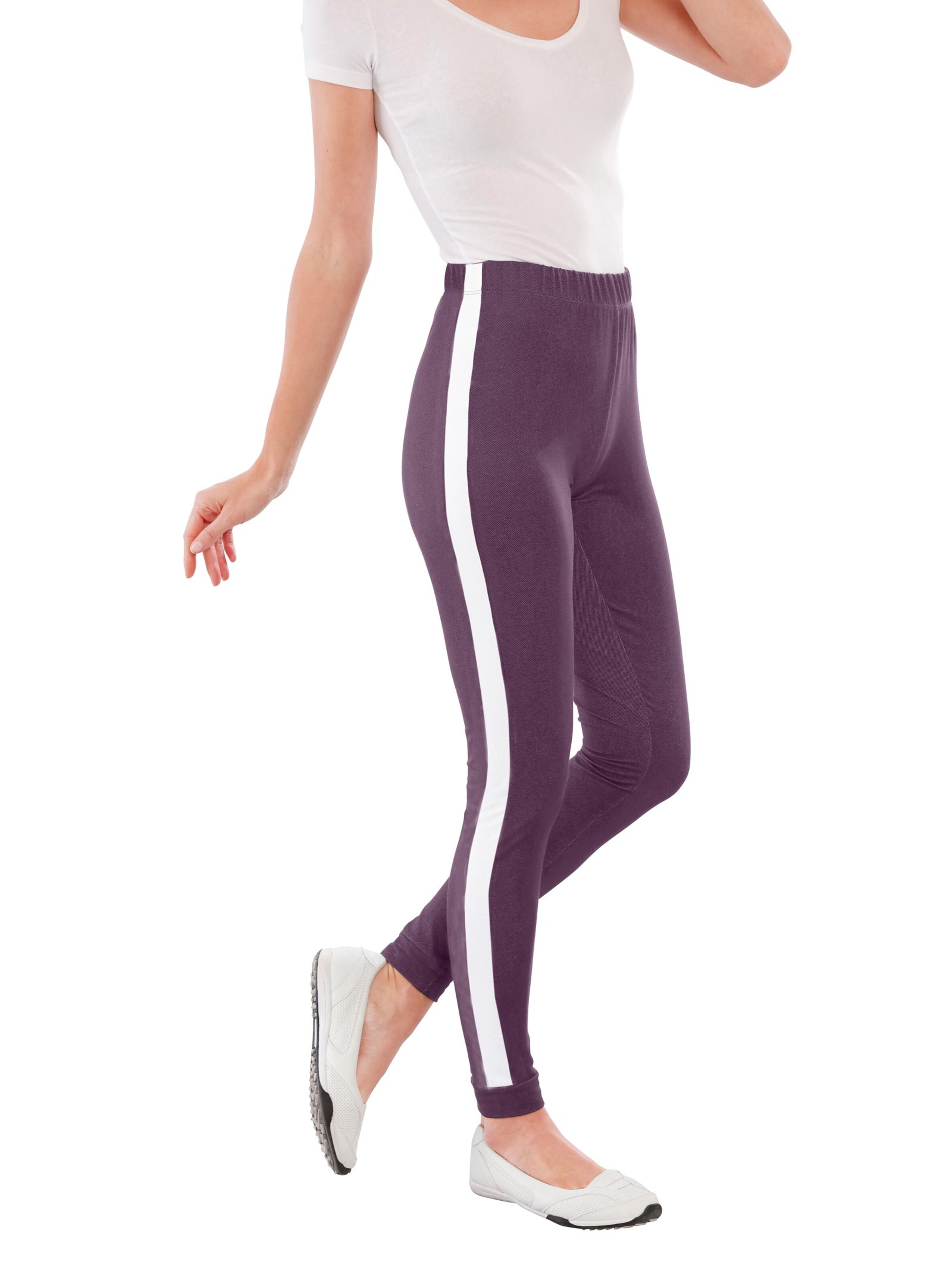 Leggings - beere-weiß