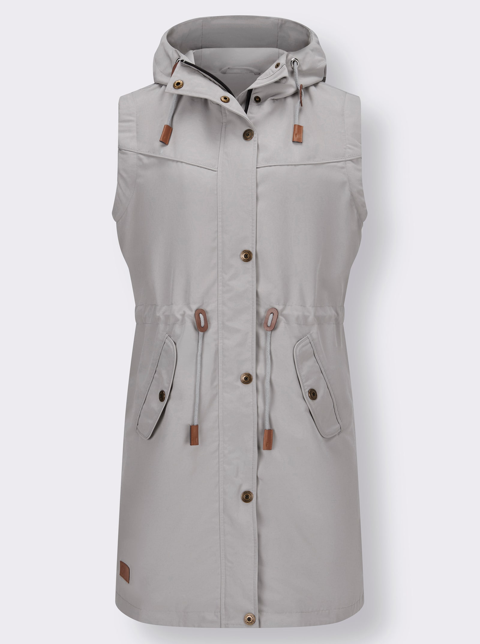 2-in-1-Jacke mit abzippbaren Ärmeln - steingrau