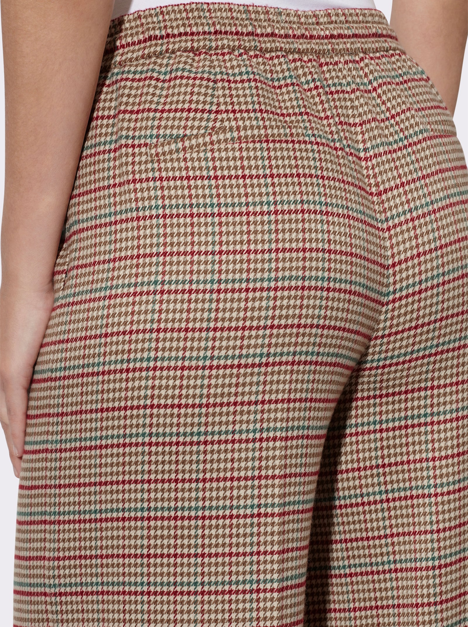 heine Schlupfhose mit Karomuster - sand-dunkelrot-kariert