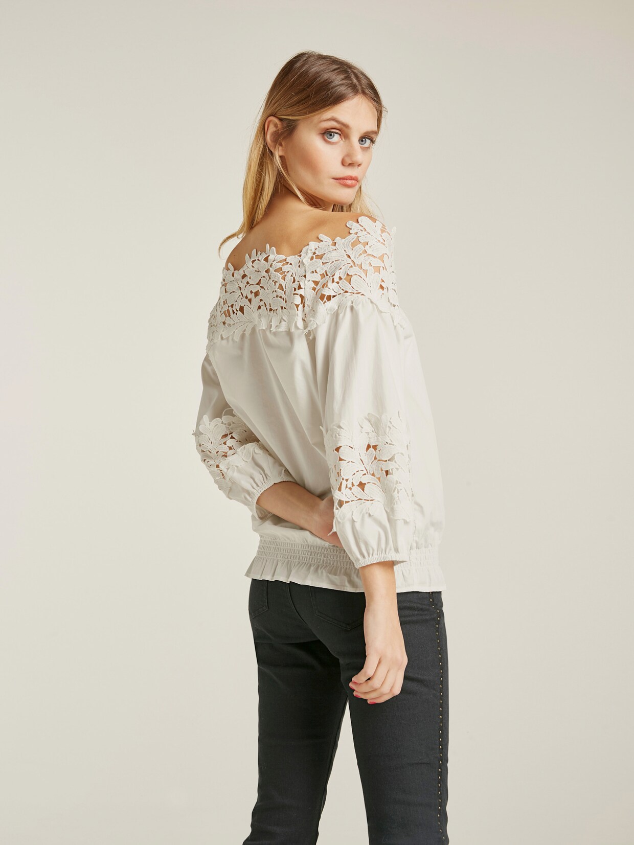heine Spitzen-Bluse - offwhite