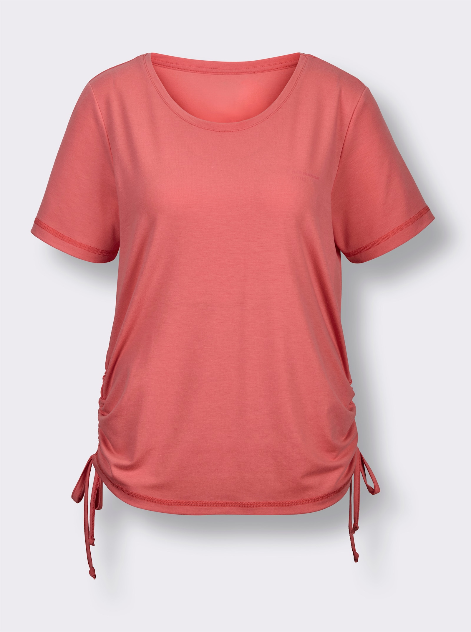Catamaran Sports Funktionsshirt mit seitlicher Raffung - koralle