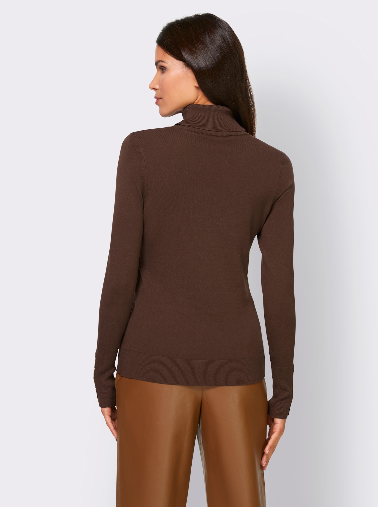 heine Rollkragenpullover in Viskose-Qualität - schoko