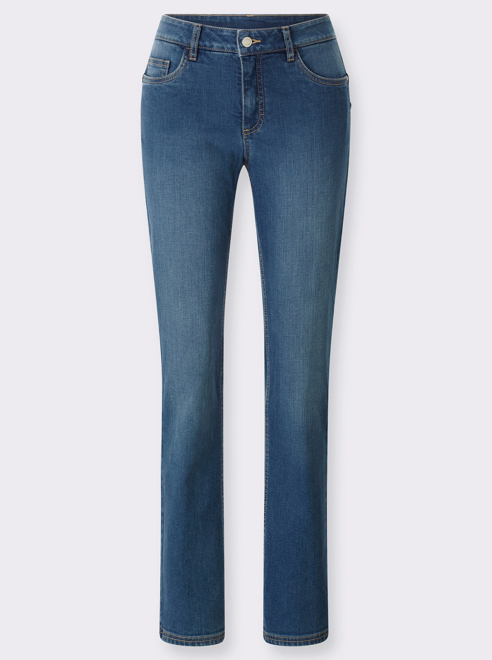 Push-up-Jeans mit Abnähern hinten - blue-stone-washed