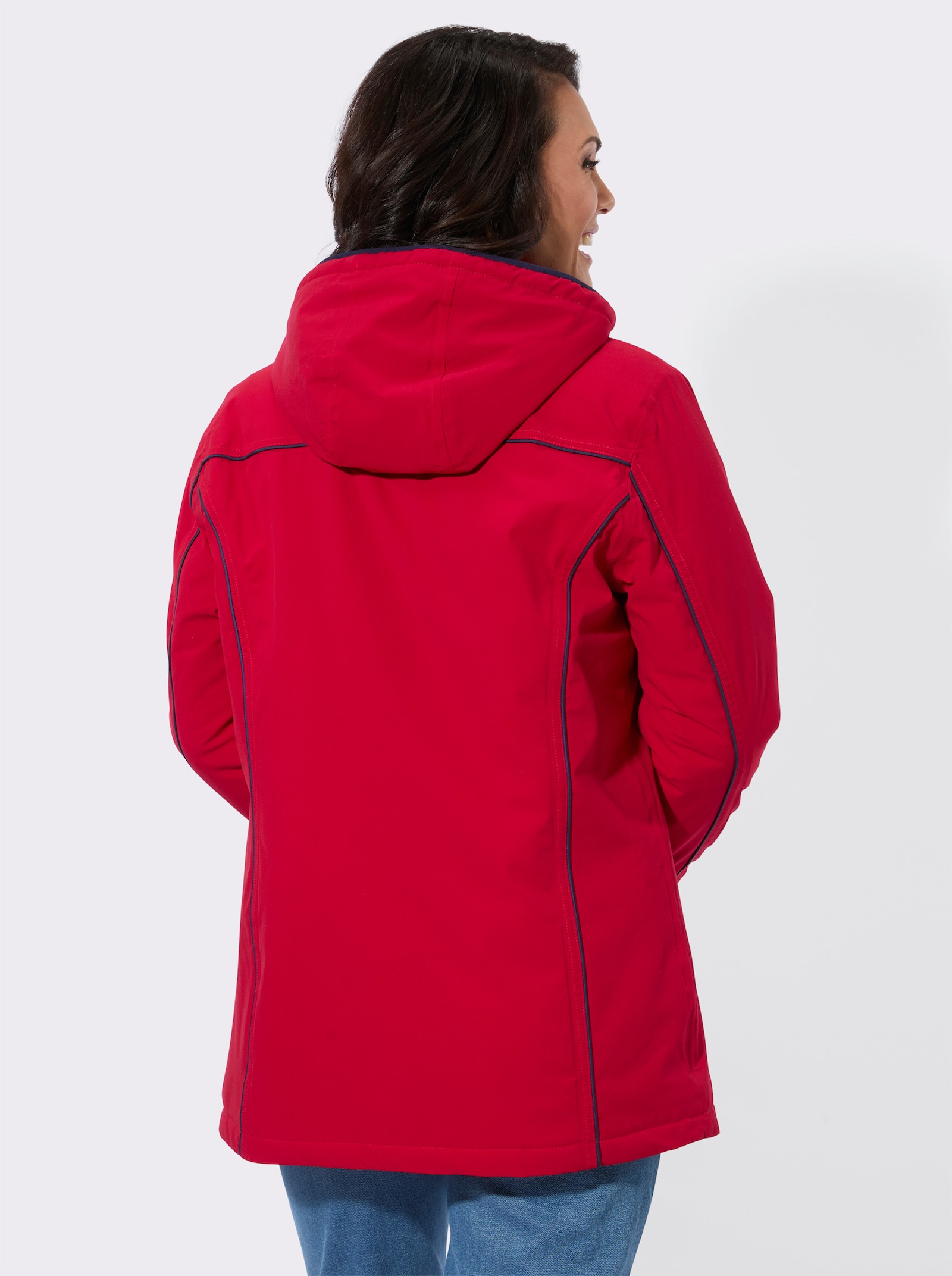 Funktionsjacke mit abnehmbarer Kapuze - rot