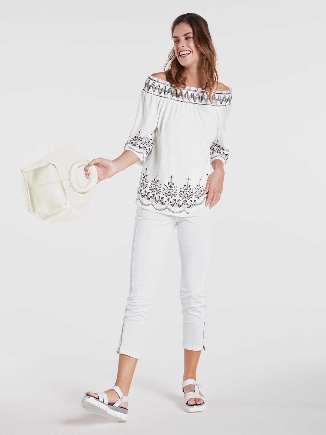Linea Tesini Shirt - weiß-schwarz