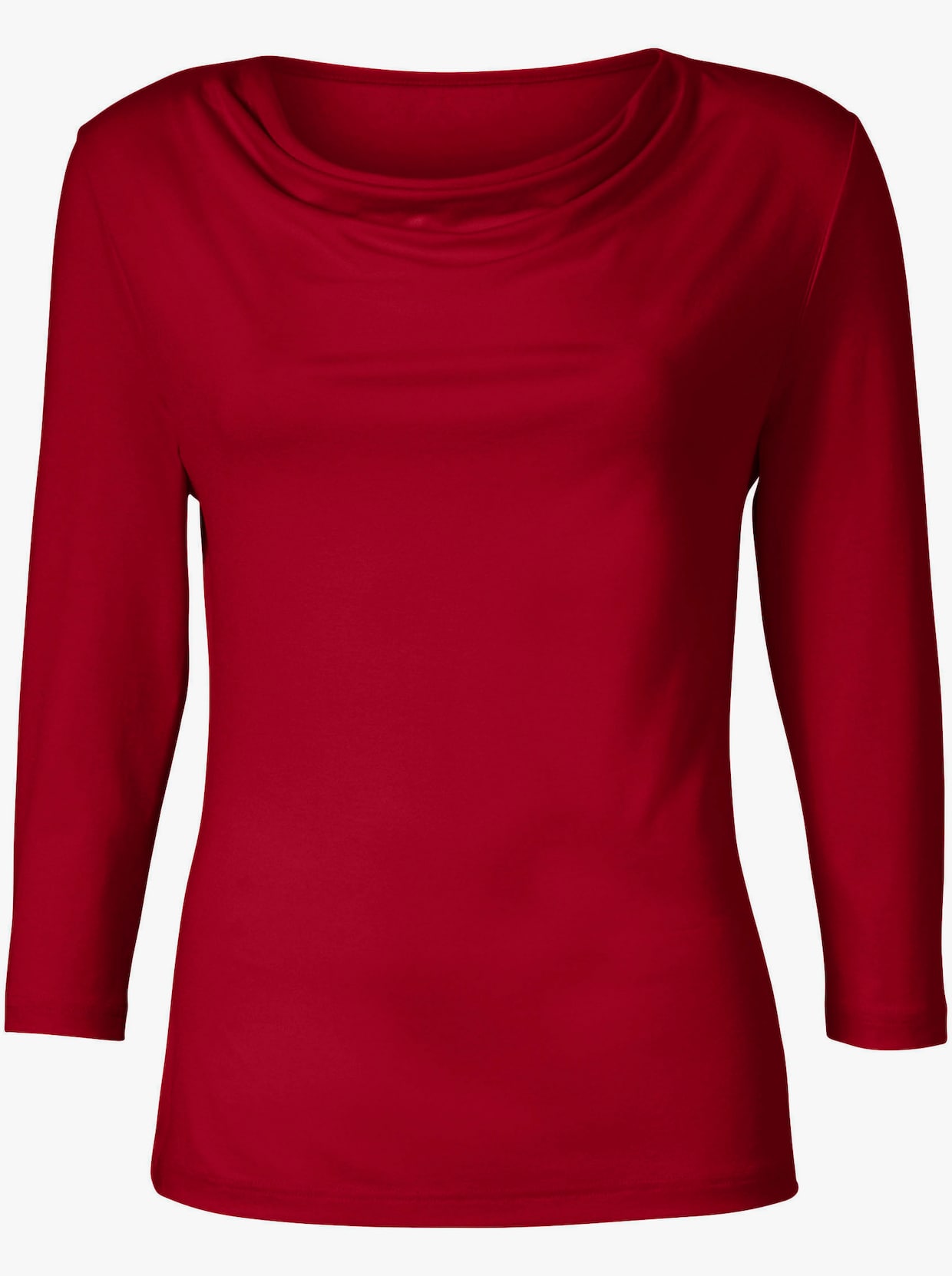 Shirt met cascadehals - rood