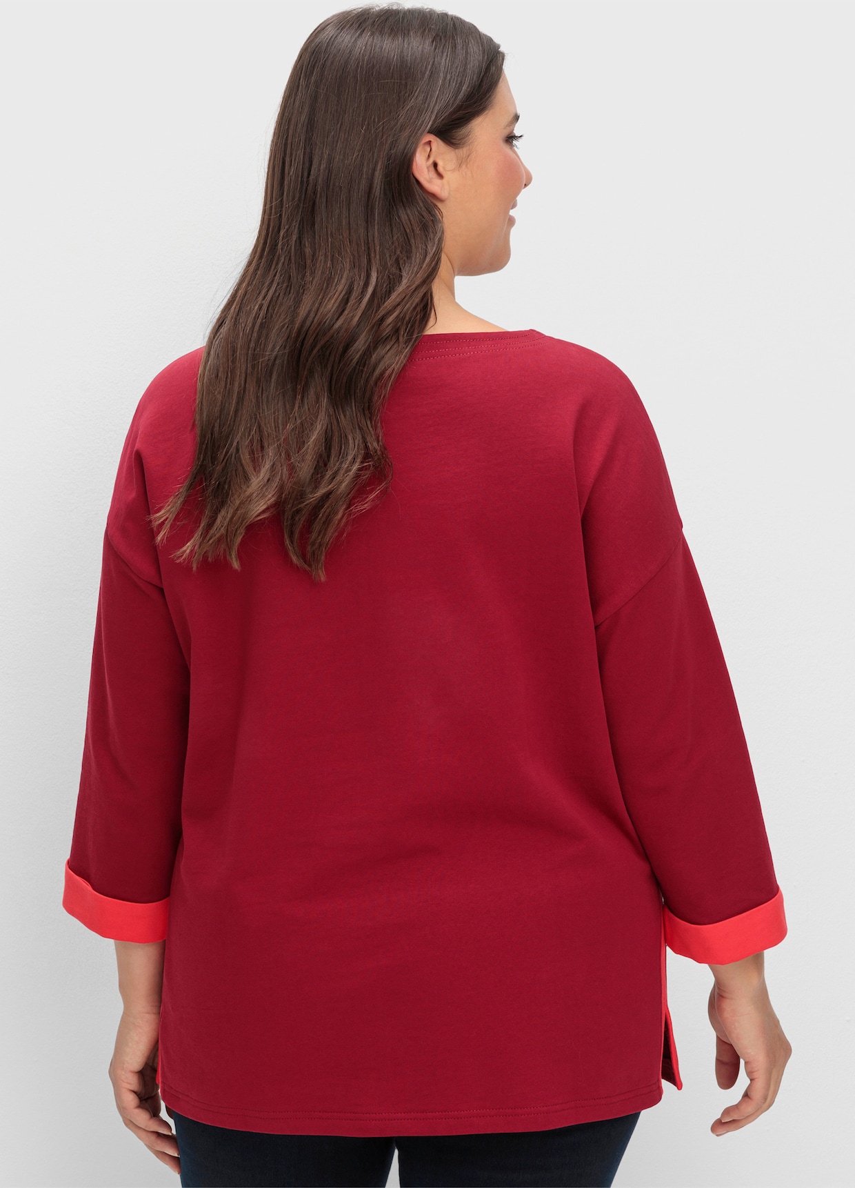 sheego Sweatshirt - donkerrood
