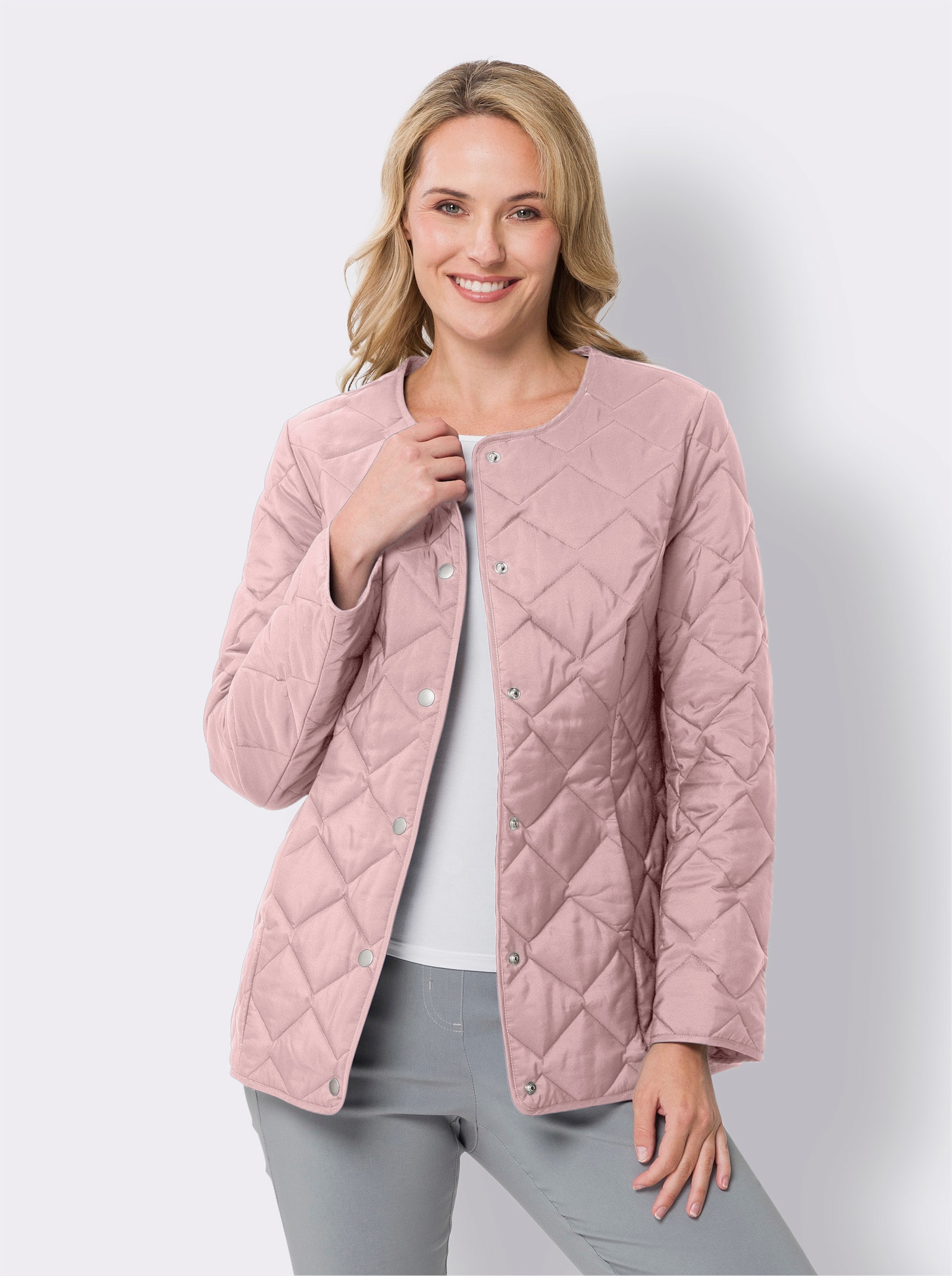 Steppjacke mit Paspelierung - hortensie