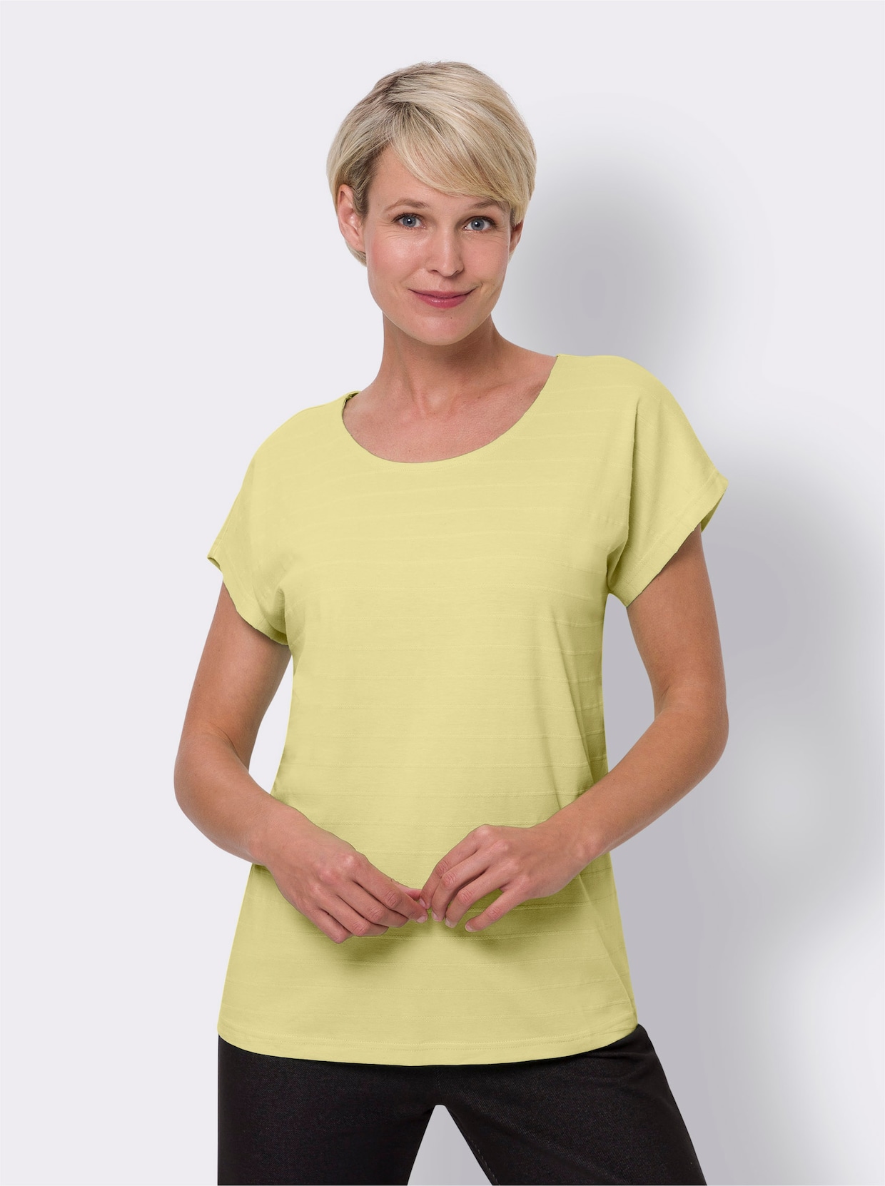 Shirt met ronde hals - citroen