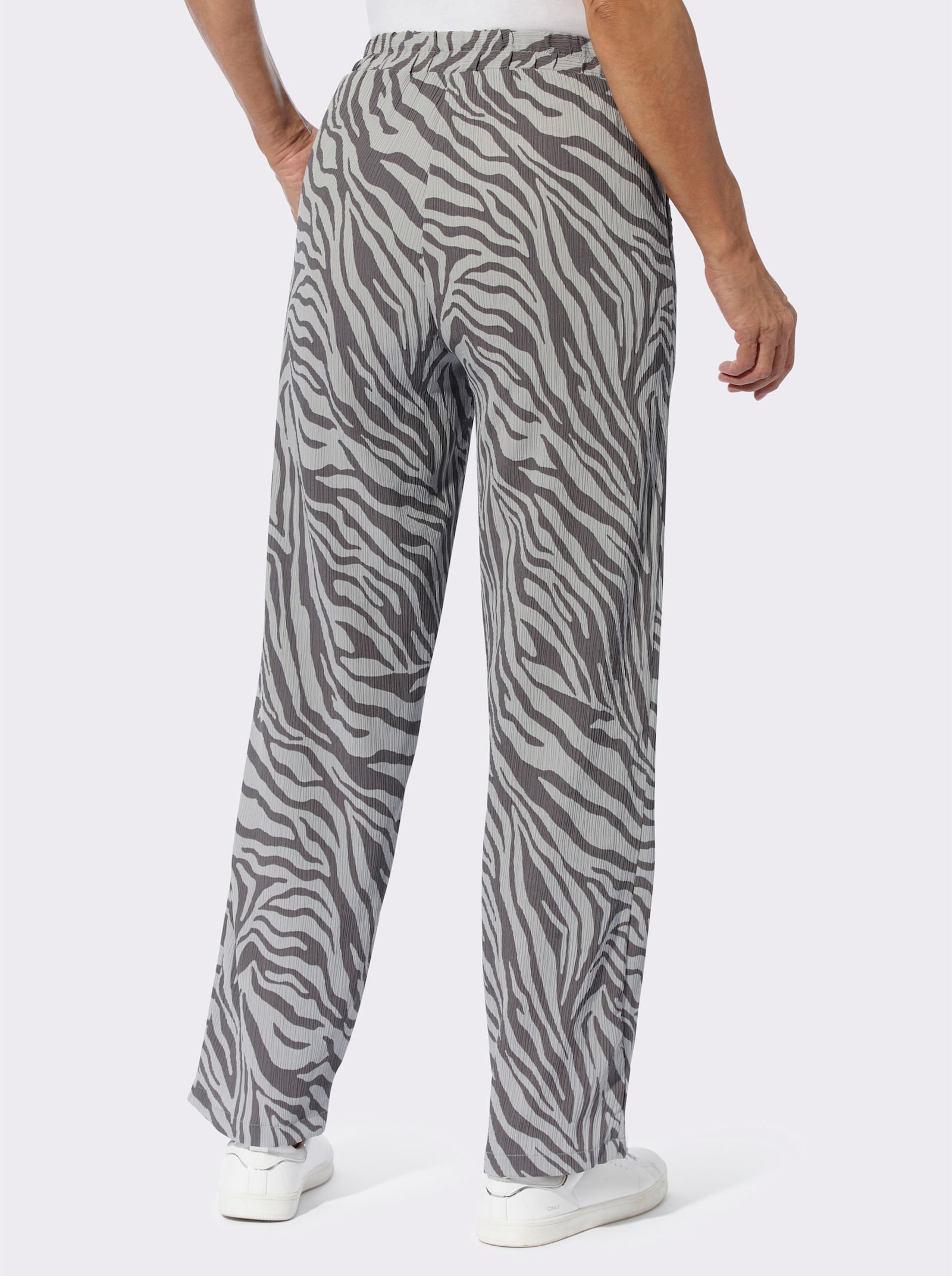 Vrijetijdsbroek met dierenpatroon - steengrijs bedrukt