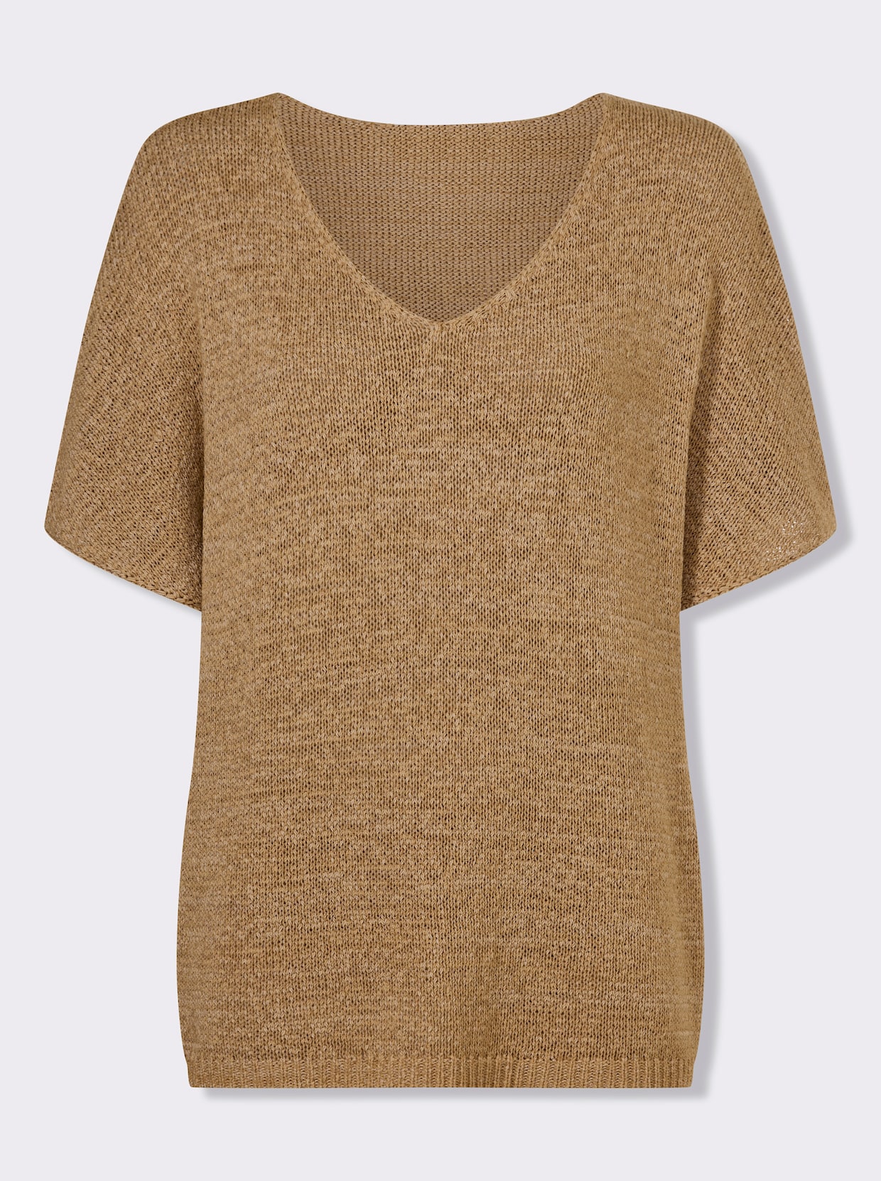 heine Kurzarmpullover - camel