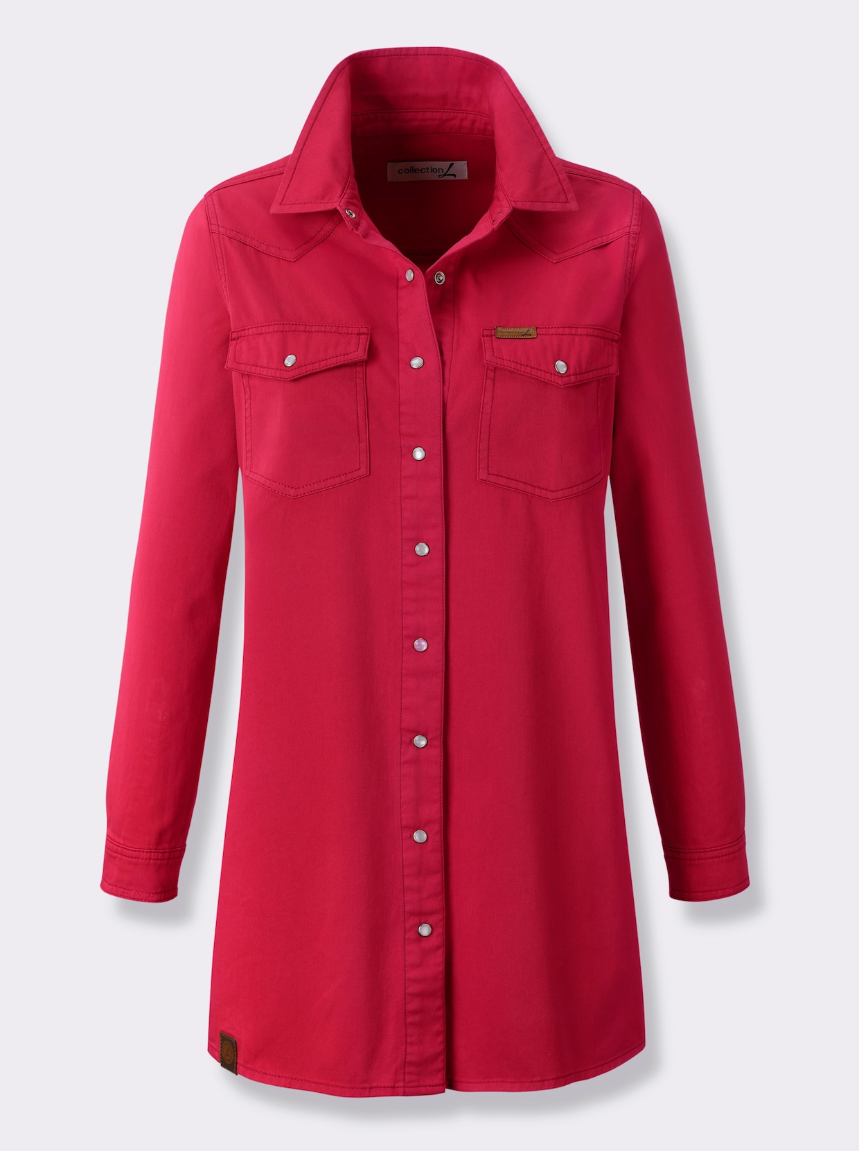 Jeansbluse - erdbeere