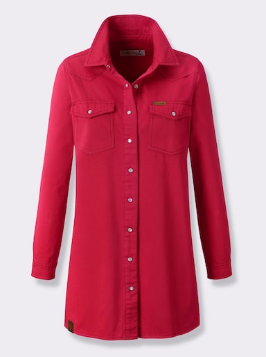 Jeansbluse - erdbeere