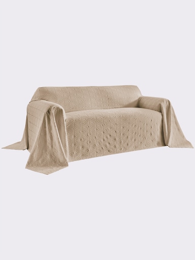 Pereira da Cunha Überwurf im gewebten Rautendessin - beige