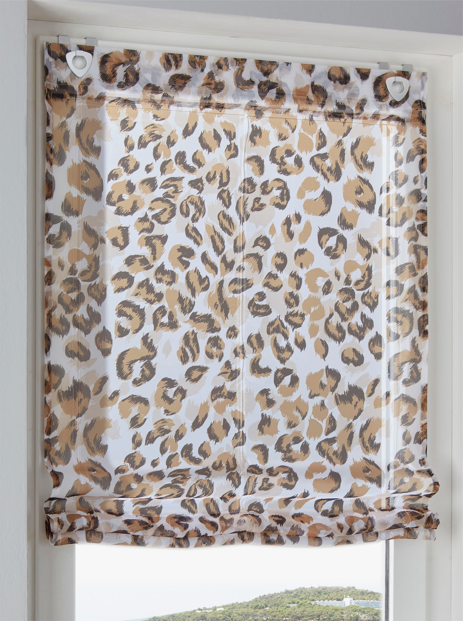 heine home vouwgordijn - wit/bruin