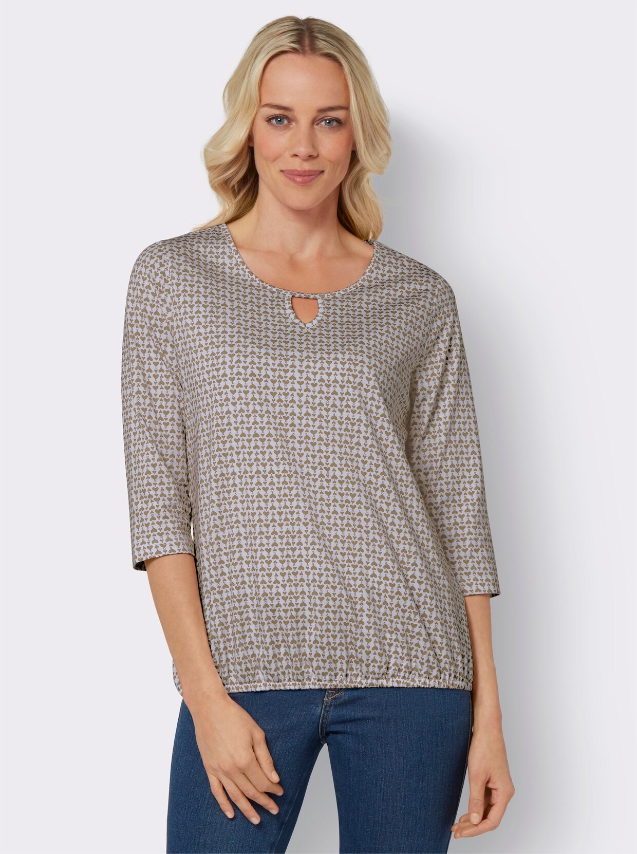3/4-Arm-Shirt - sesam-ecru-bedruckt