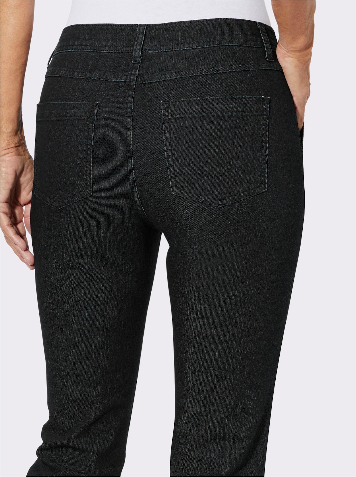 Jeans mit aufgesetzten Taschen - graphit denim