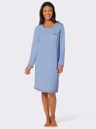 wäschepur Sleepshirts mit Sternchen-Motiven - blau-bedruckt + blau