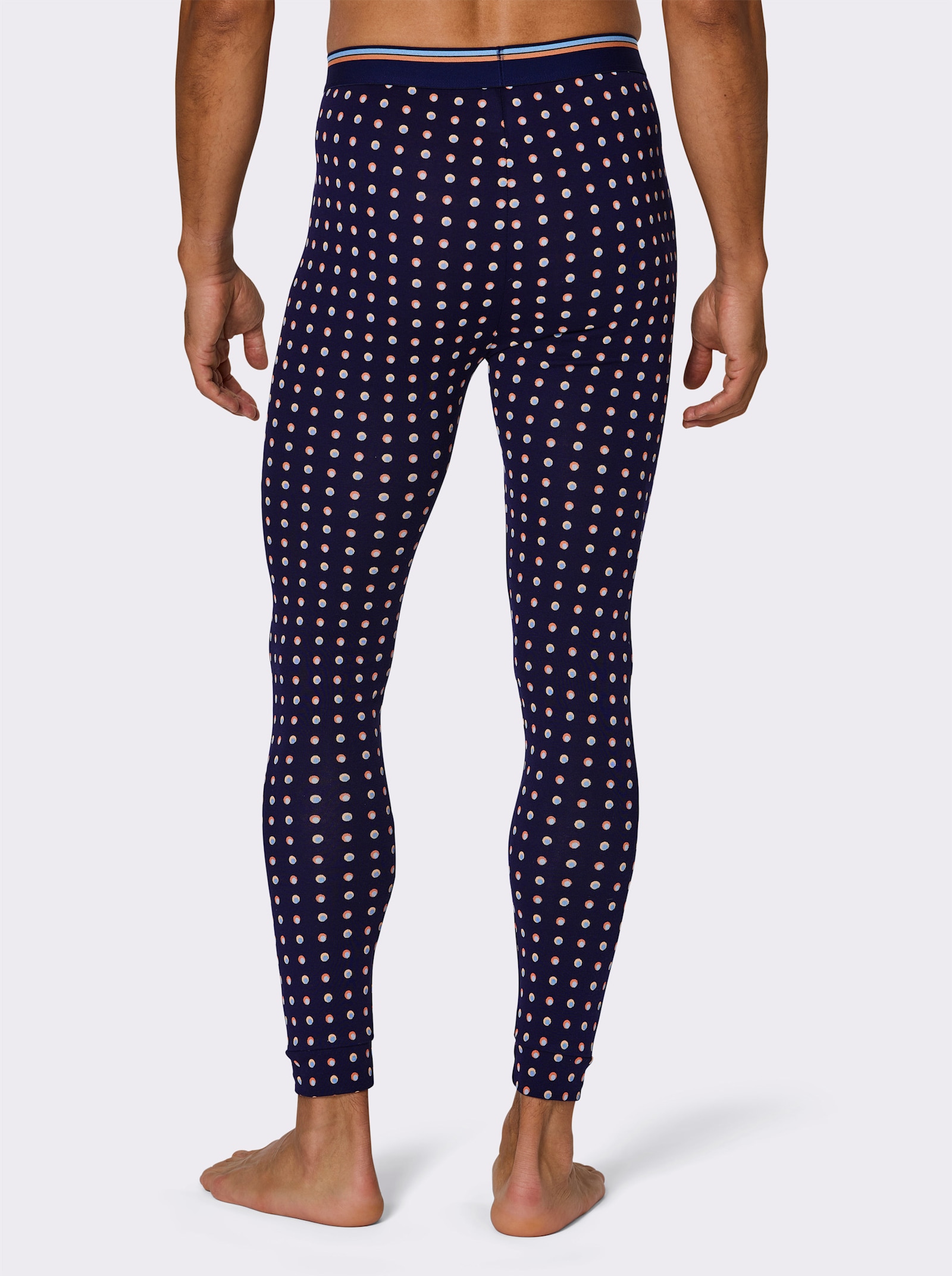 wäschepur men Hose lang - marine-getupft + marine-gestreift