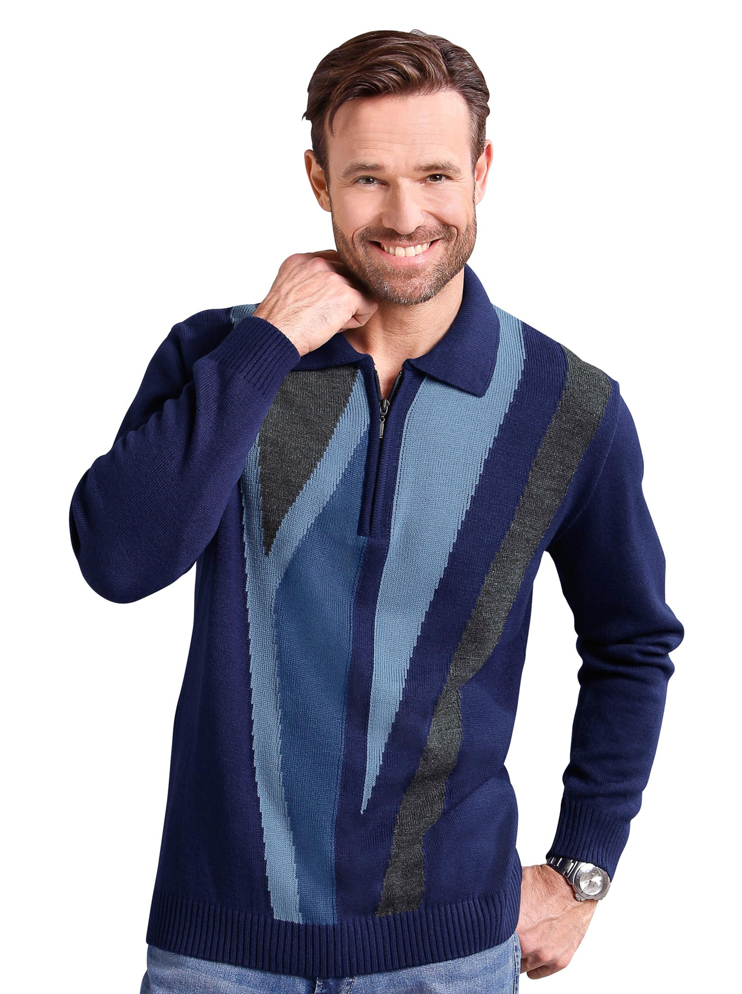 Pullover - marine-gemustert