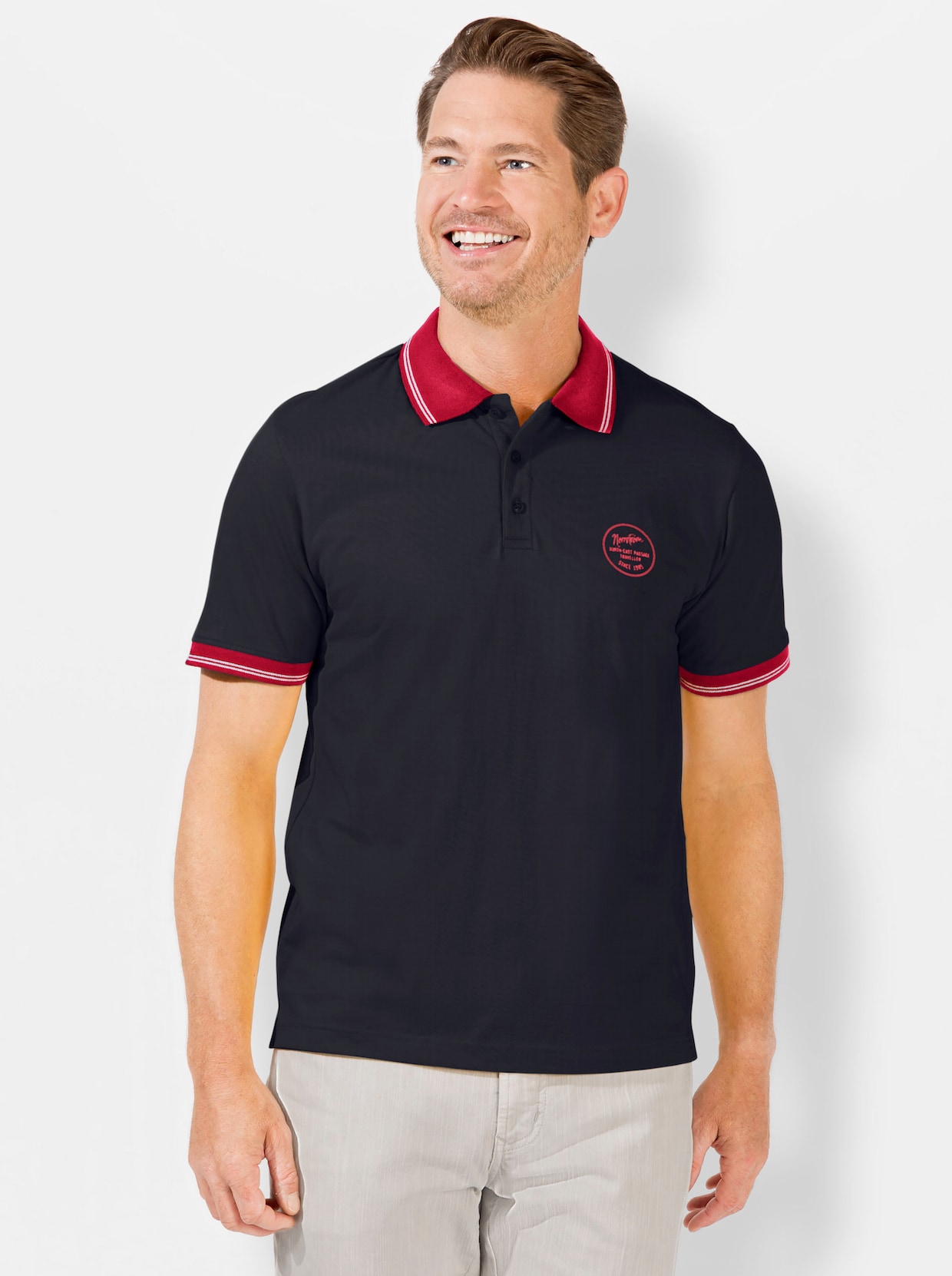 Catamaran Kurzarm-Poloshirt - marine