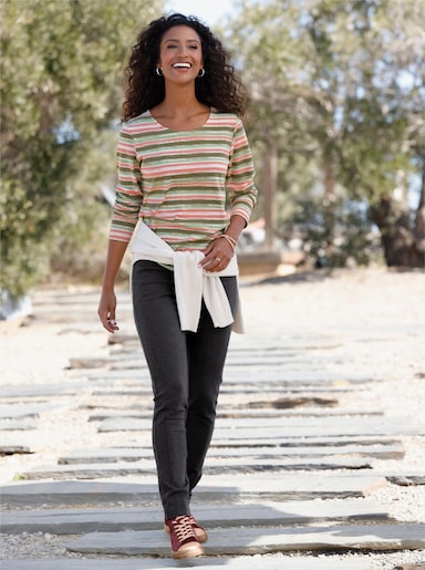 heine Jerseyhose mit Dehnbund - graphit-meliert