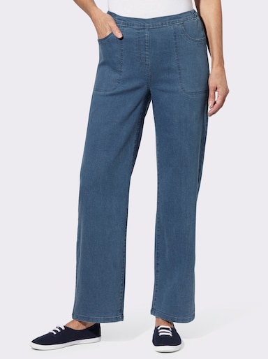 Jeans mit weitem Bein - blue-bleached