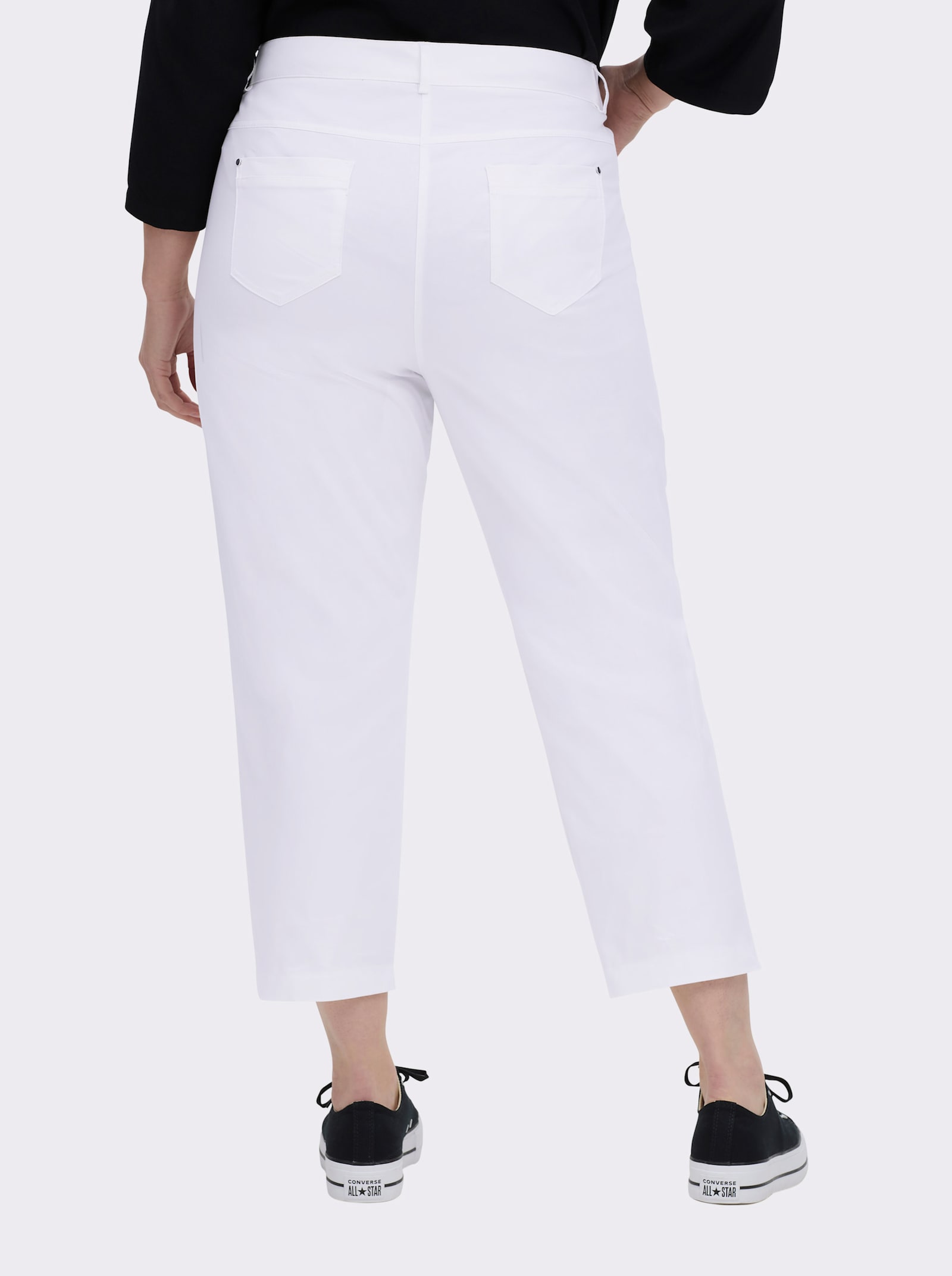 7/8-Jeans mit optisch streckenden Nähten - weiß