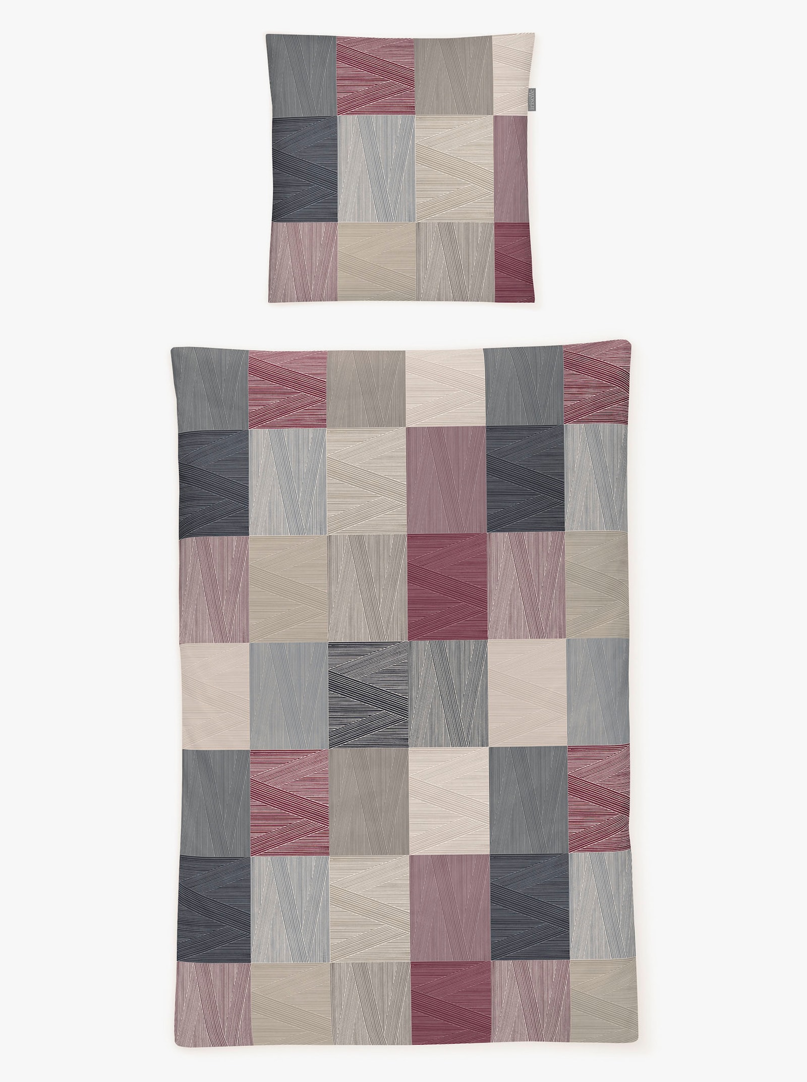 Irisette Bettwäsche - grau-malve-bedruckt