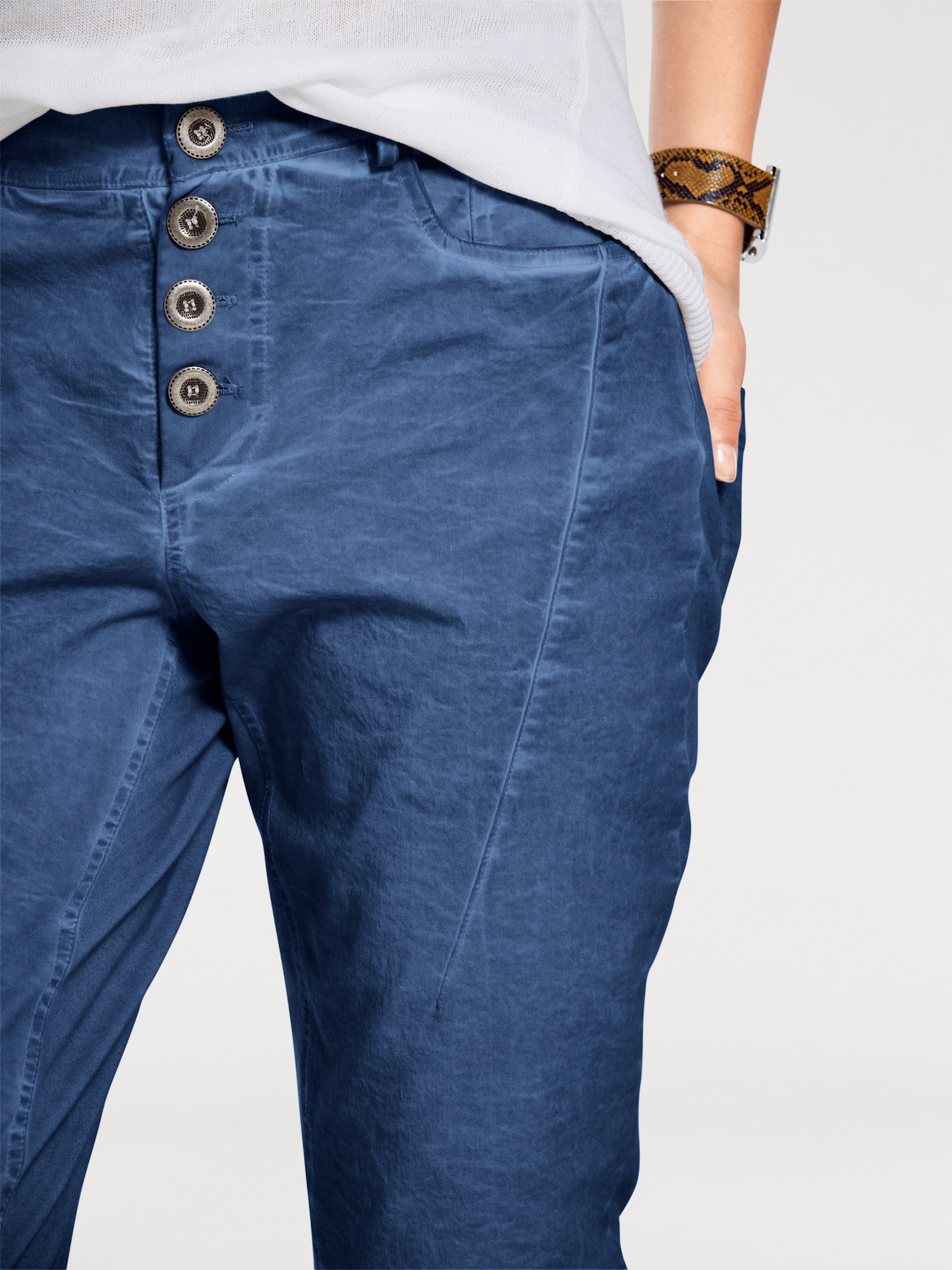 heine Pantalon carotte en jersey - bleu
