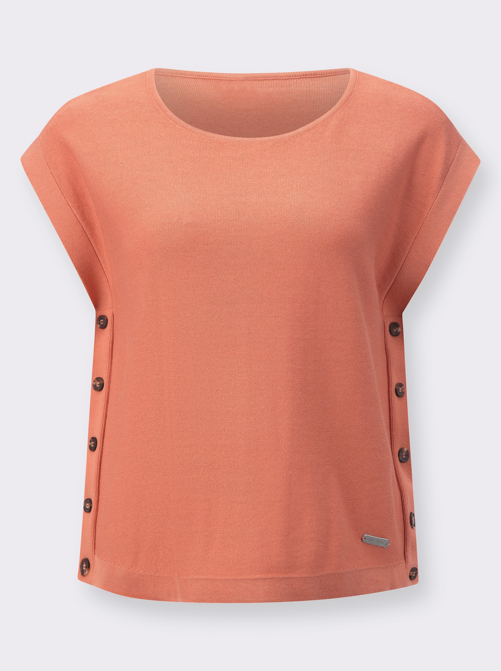 Pullunder mit Zierknöpfen - papaya